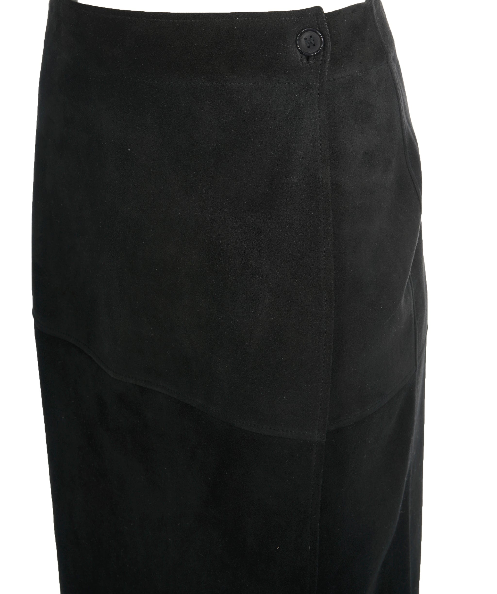 Hermès Hermes Black Suede Lambskin Mid Skirt F40 AVC1955