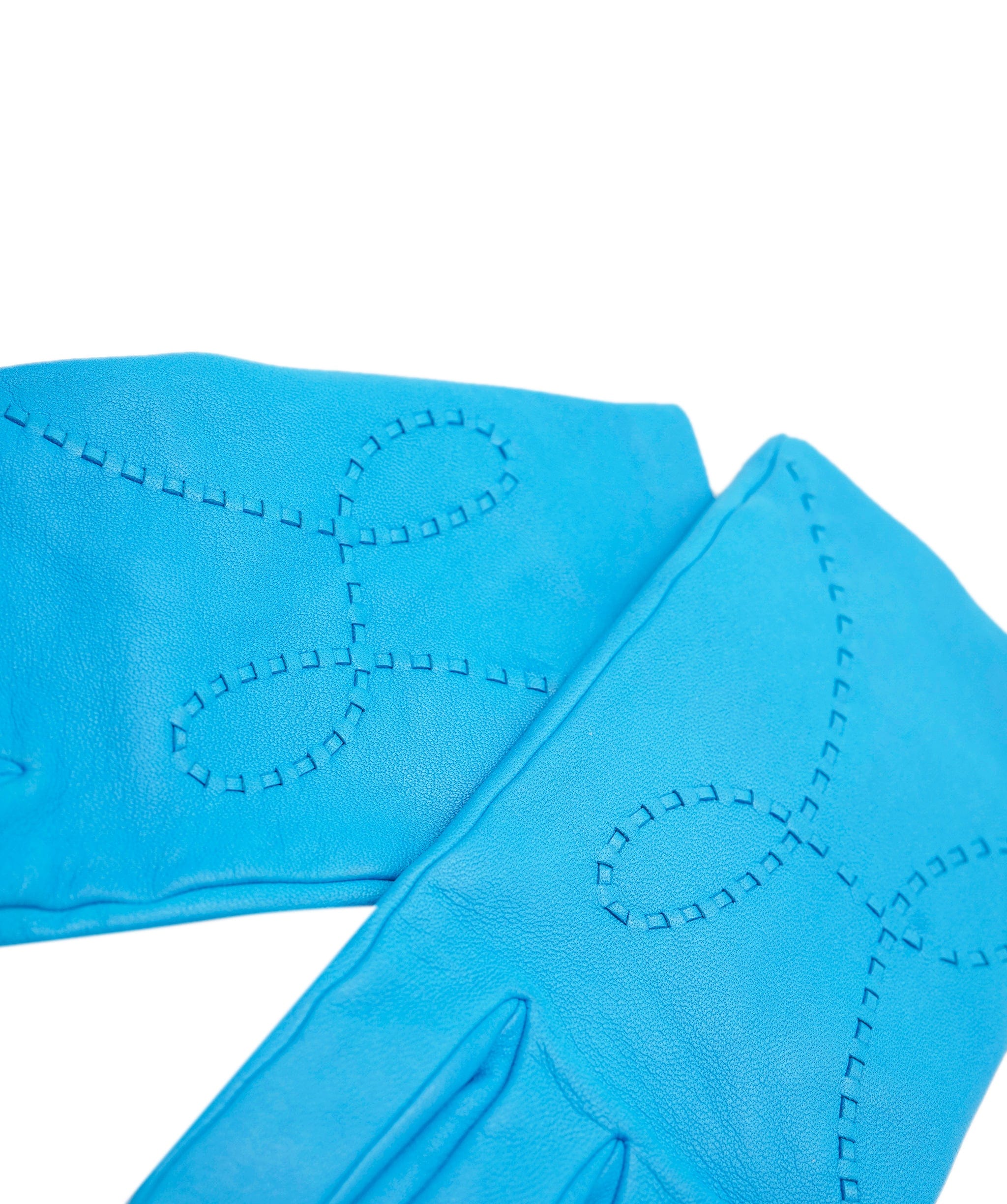 Hermès Hermes blue gloves ALC1229