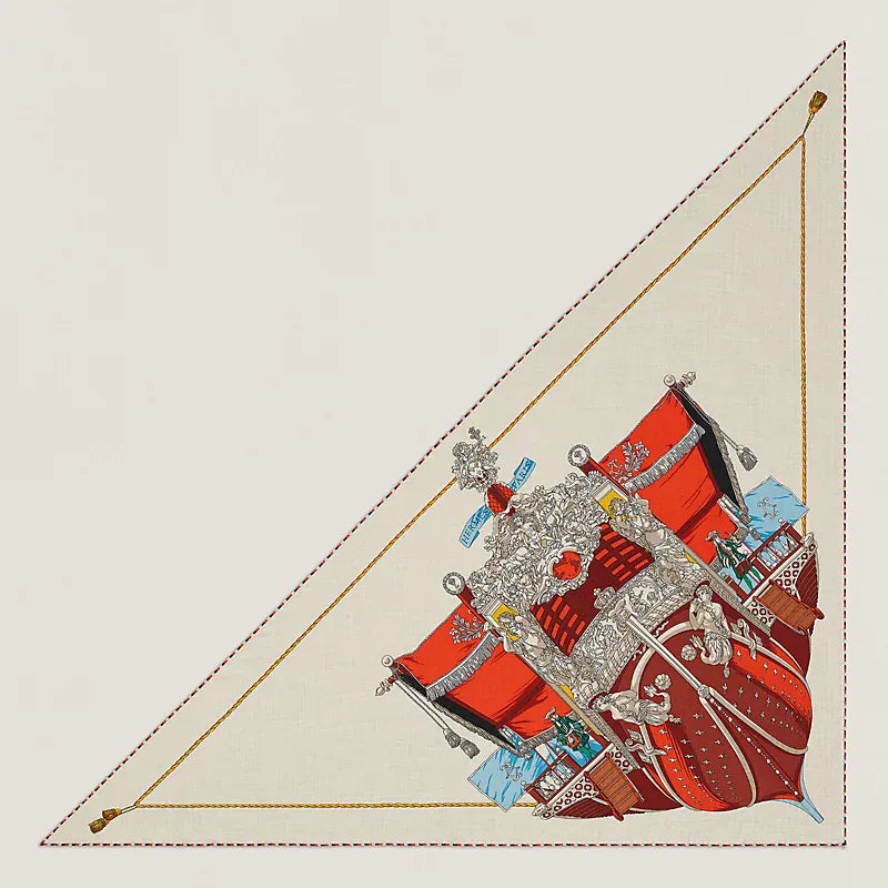 Hermes Hermes 140cm Cashmere/ Silk Large Triangle Scarf - in Box