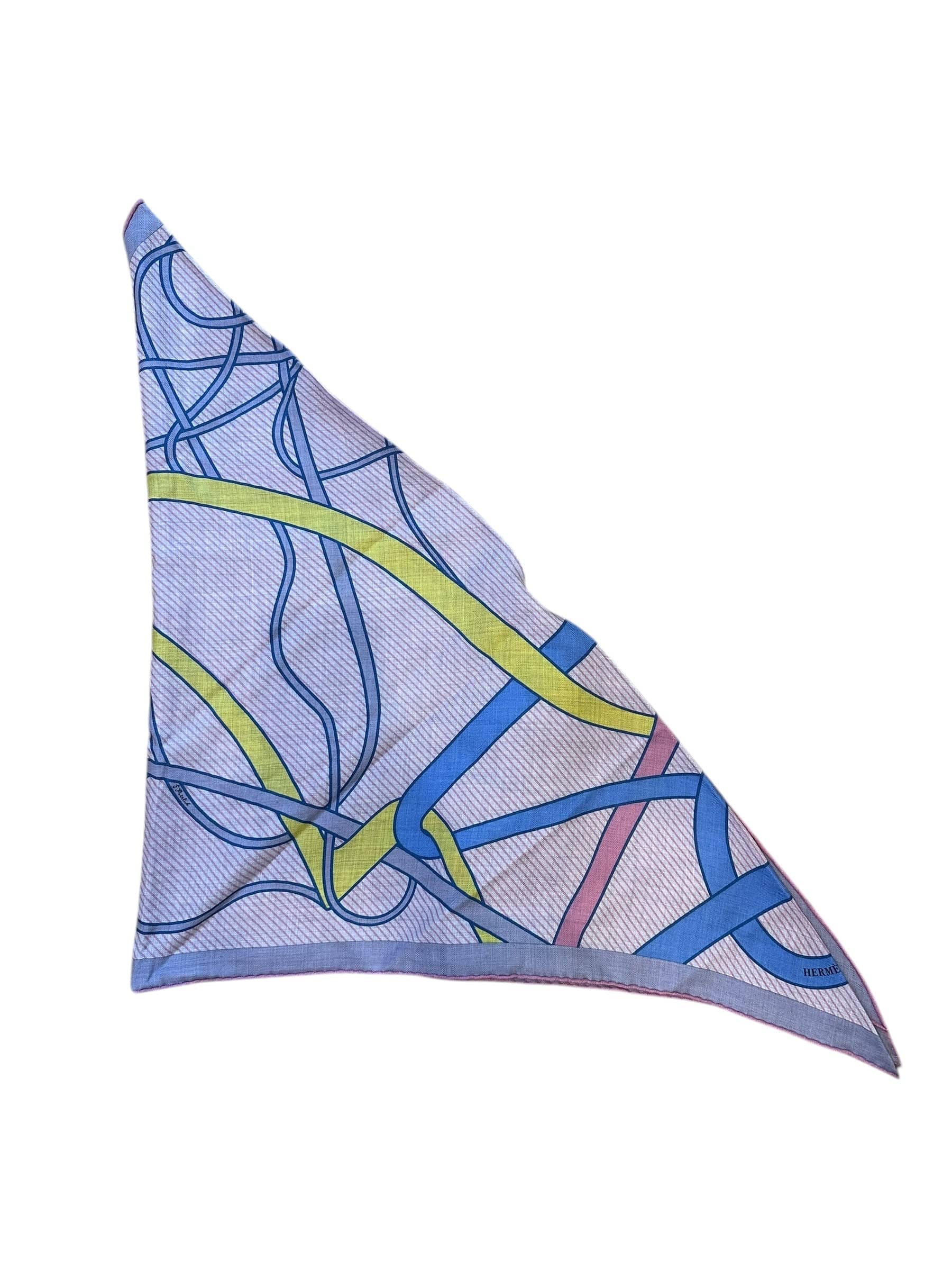 Hermes Hermes 140cm Cashmere/Silk Large Triangle Scarf - Pink - in Box