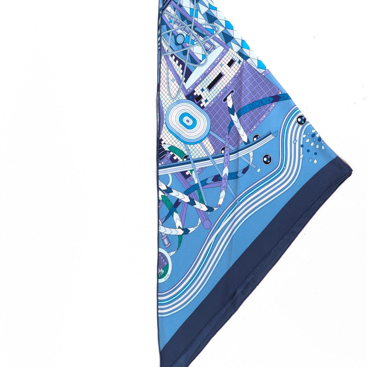 Hermes Hermes 140cm Silk Large Triangle Scarf - Laboratoire Du Temps - In Box