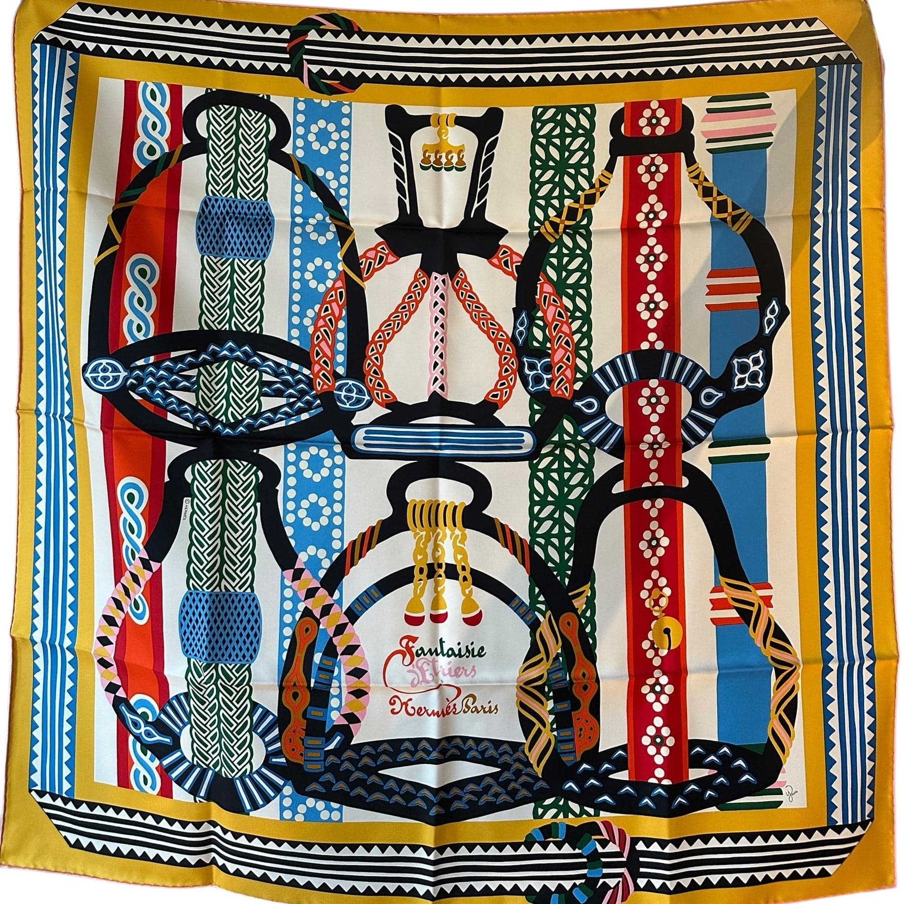 Hermes Hermes Fantaisie Etriers Silk 90cm Scarf - New in Box