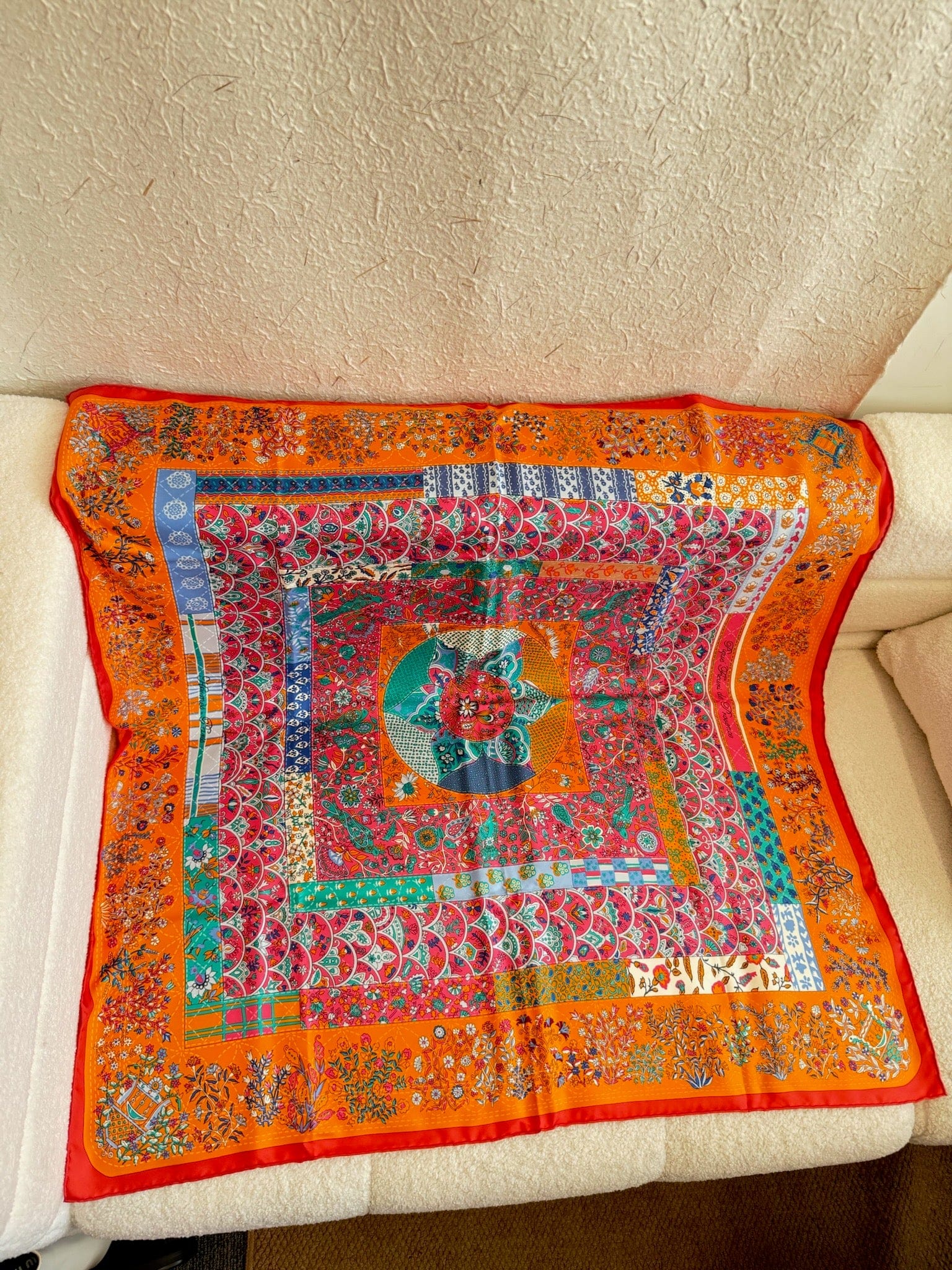 Hermes Hermes Pique et Fleuri de Provence Multiple Colors Silk Scarf 90