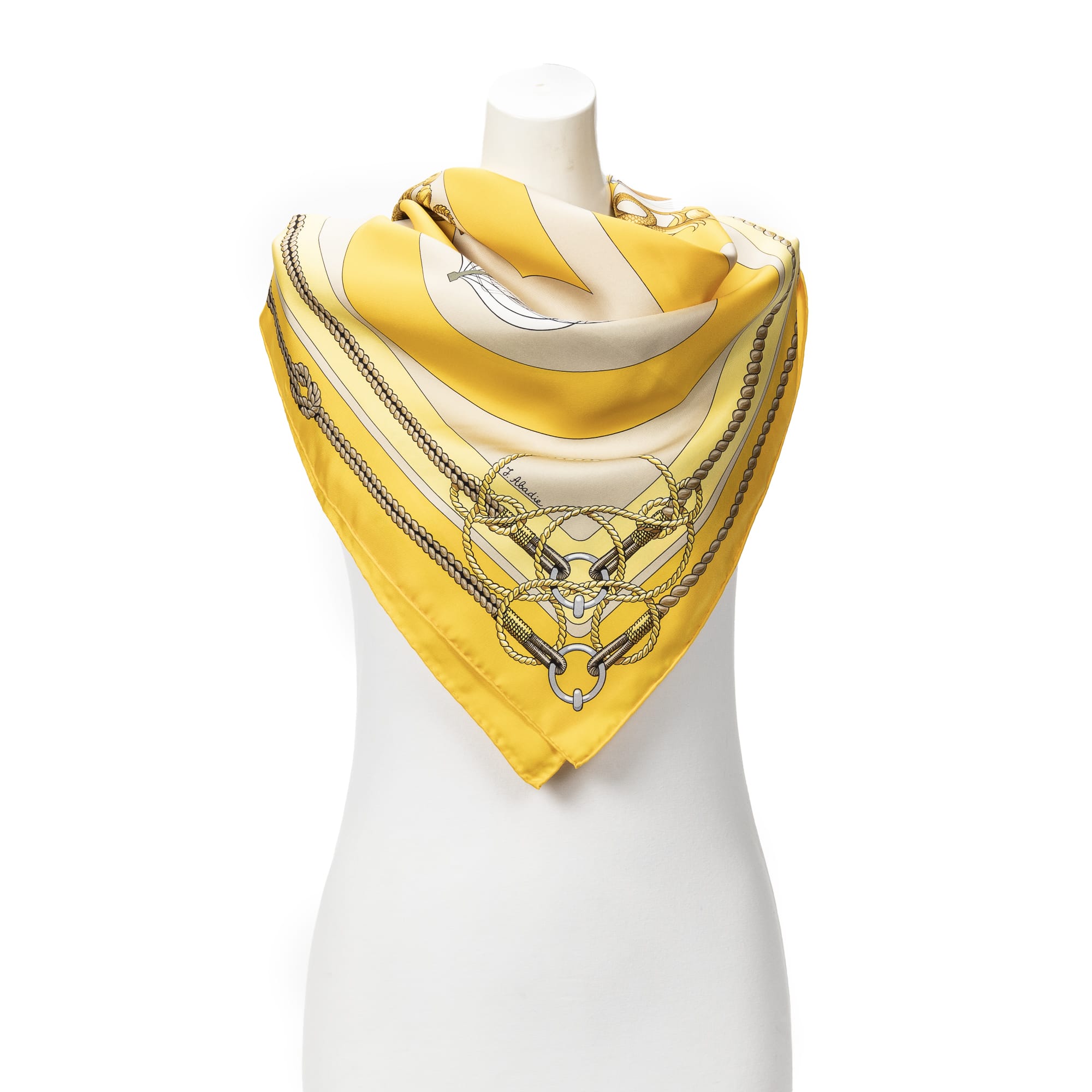Hermès Hermès Yellow Silk Scarf ABB9534