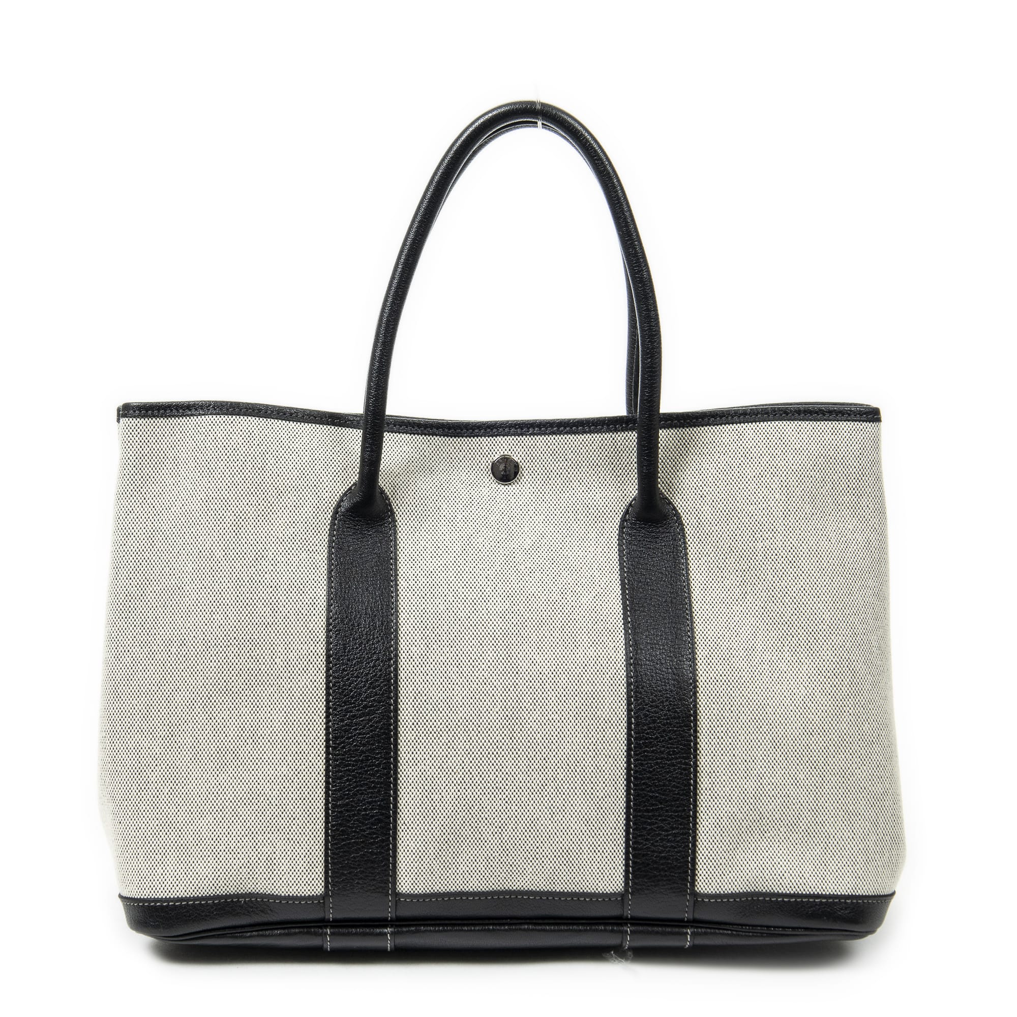 Hermès Hermès Ivory/Black Canvas Garden Party ABB9980