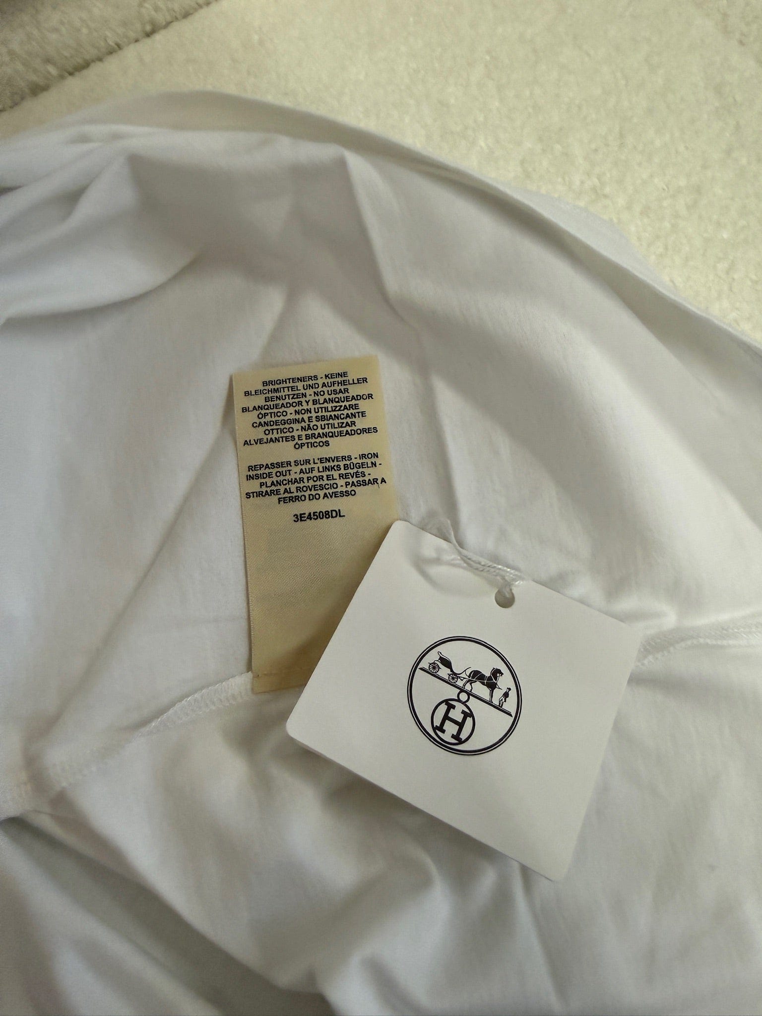 HERMES Size 38 - Hermès Canoe Chaîne d’Ancre T-Shirt Dress Blanc