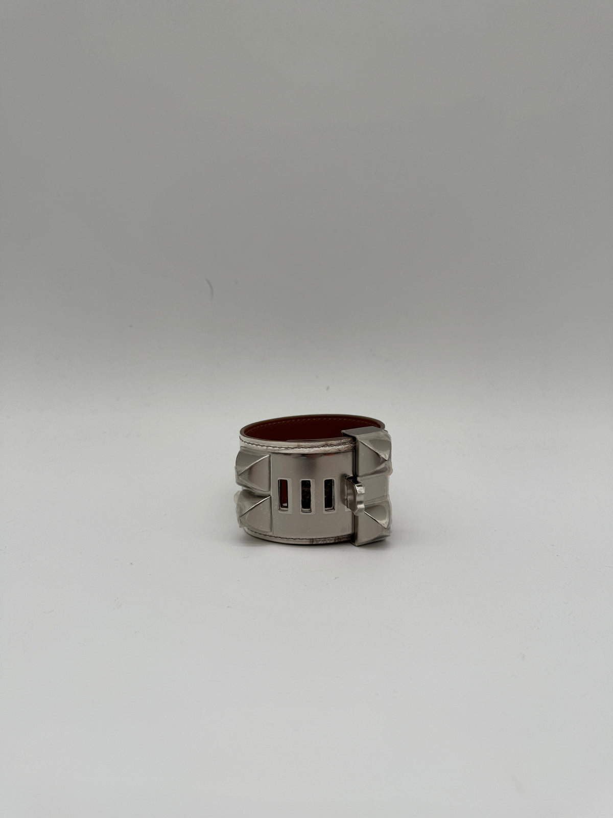 Hermès Hermès Collier de Chien Bracelet Himalaya Crocodile Blanc Palladium Hardware