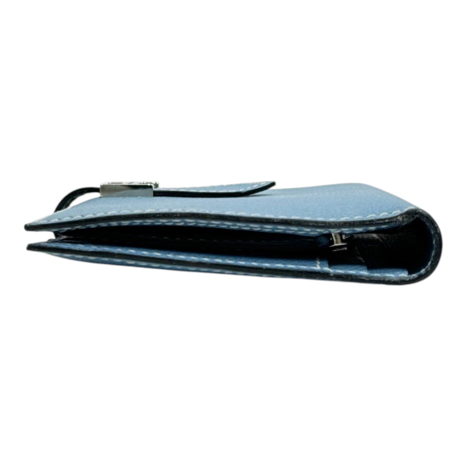 Hermes Hermes Bearn Long Wallet Blue Epsom Leather