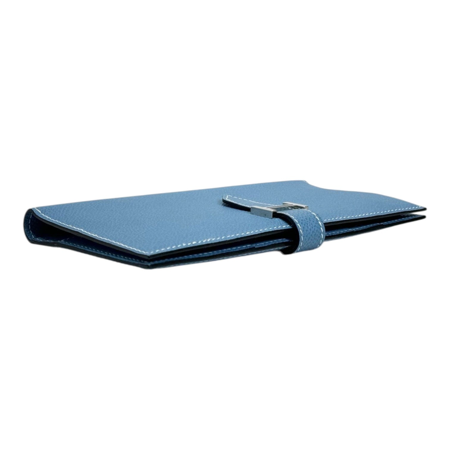 Hermes Hermes Bearn Long Wallet Blue Epsom Leather