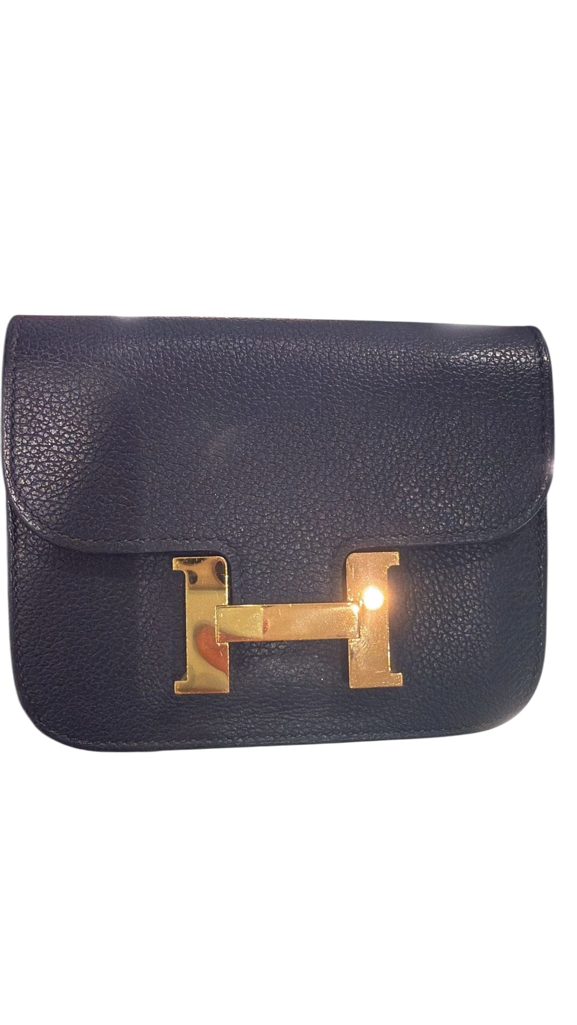 Hermes Hermes Constance Slim Wallet in Black Chevre with GHW