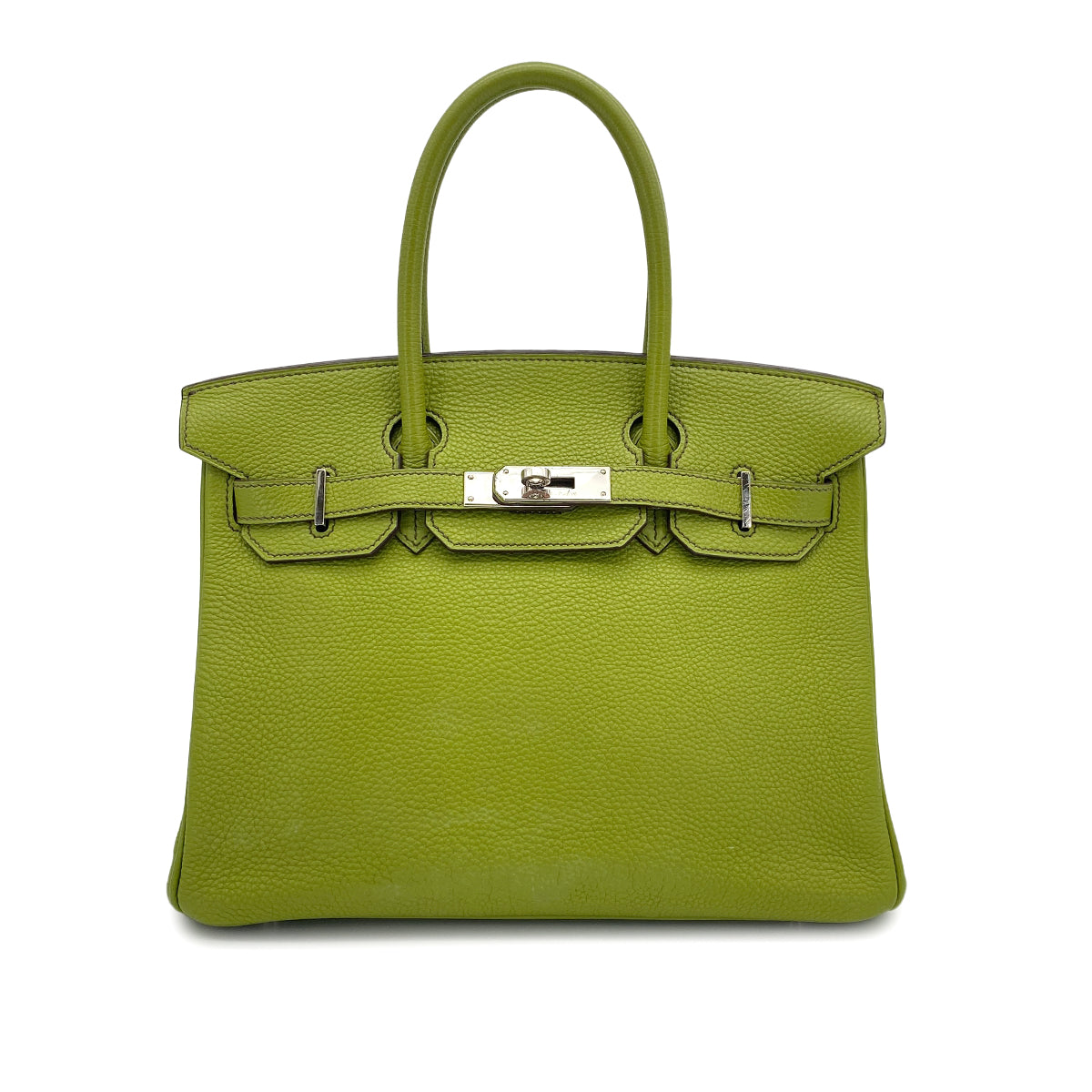 HERMES BIRKIN 30 ANIS GREEN TOGO HAND BAG 2006 SQUARE J PALLADIUM HARDWARE 90312504