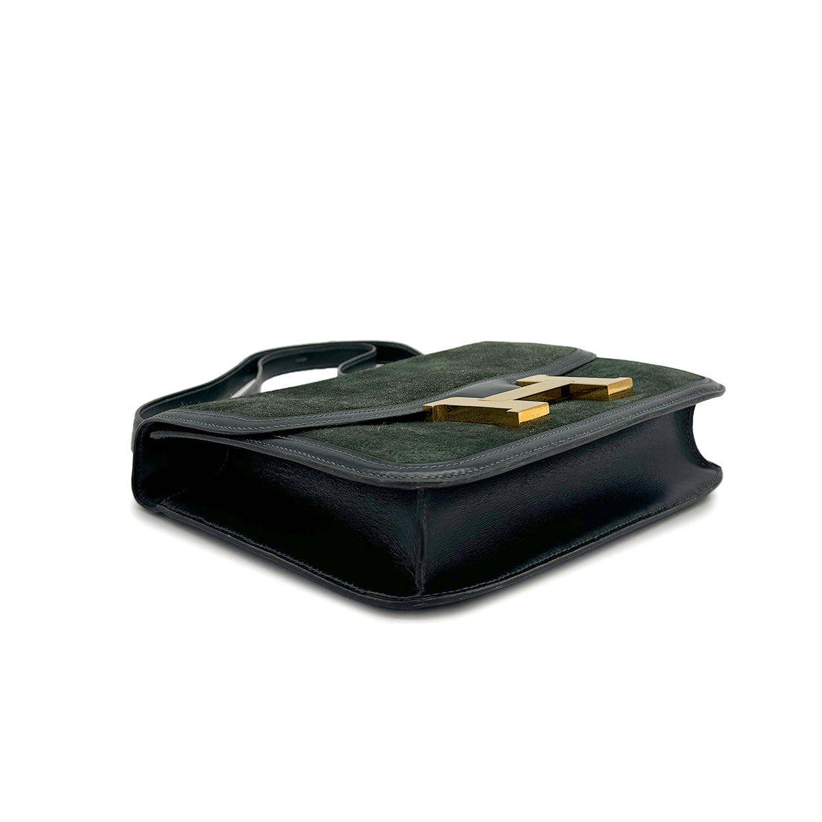 HERMES CONSTANCE 23 VERT DEBRIS SHOULDER BAG 1981 CIRCLE K GOLD HARDWARE 90312925