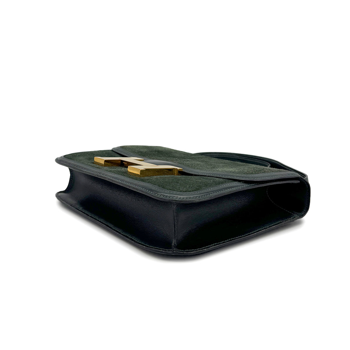 HERMES CONSTANCE 23 VERT DEBRIS SHOULDER BAG 1981 CIRCLE K GOLD HARDWARE 90312925