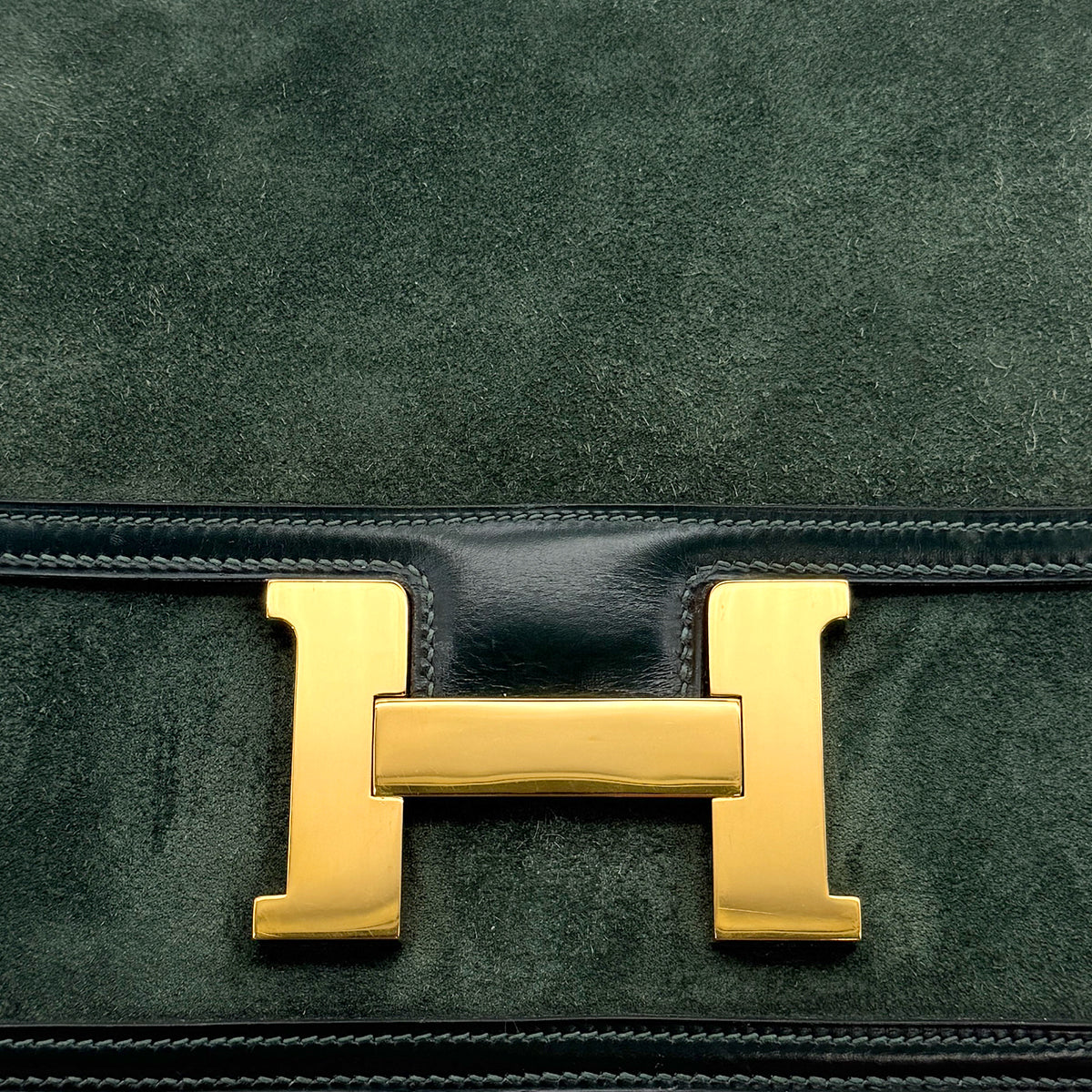 HERMES CONSTANCE 23 VERT DEBRIS SHOULDER BAG 1981 CIRCLE K GOLD HARDWARE 90312925