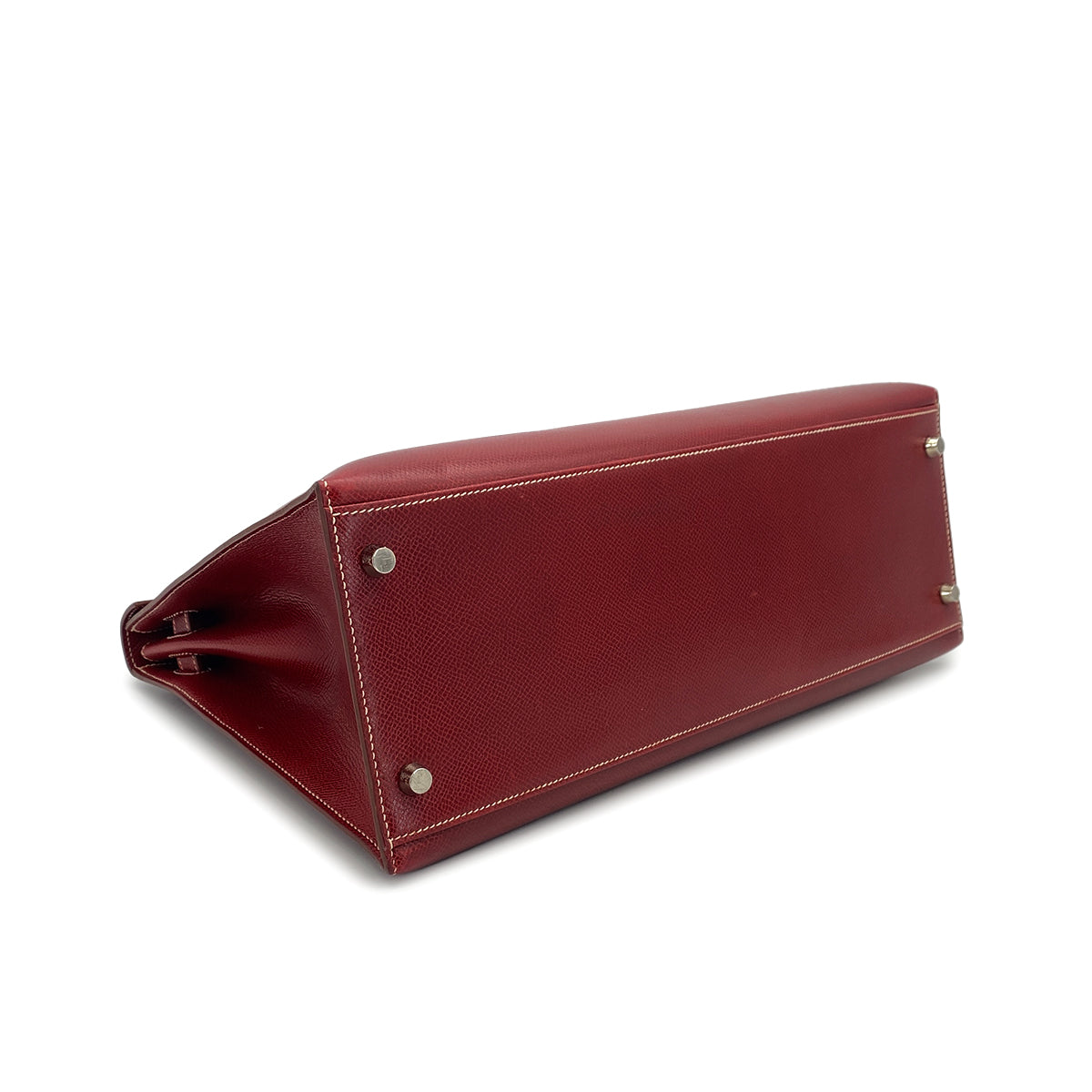 HERMES KELLY 35 SELLIER ROUGE H LISSE HAND BAG 2001 SQUARE E GOLD HARDWARE 90312520