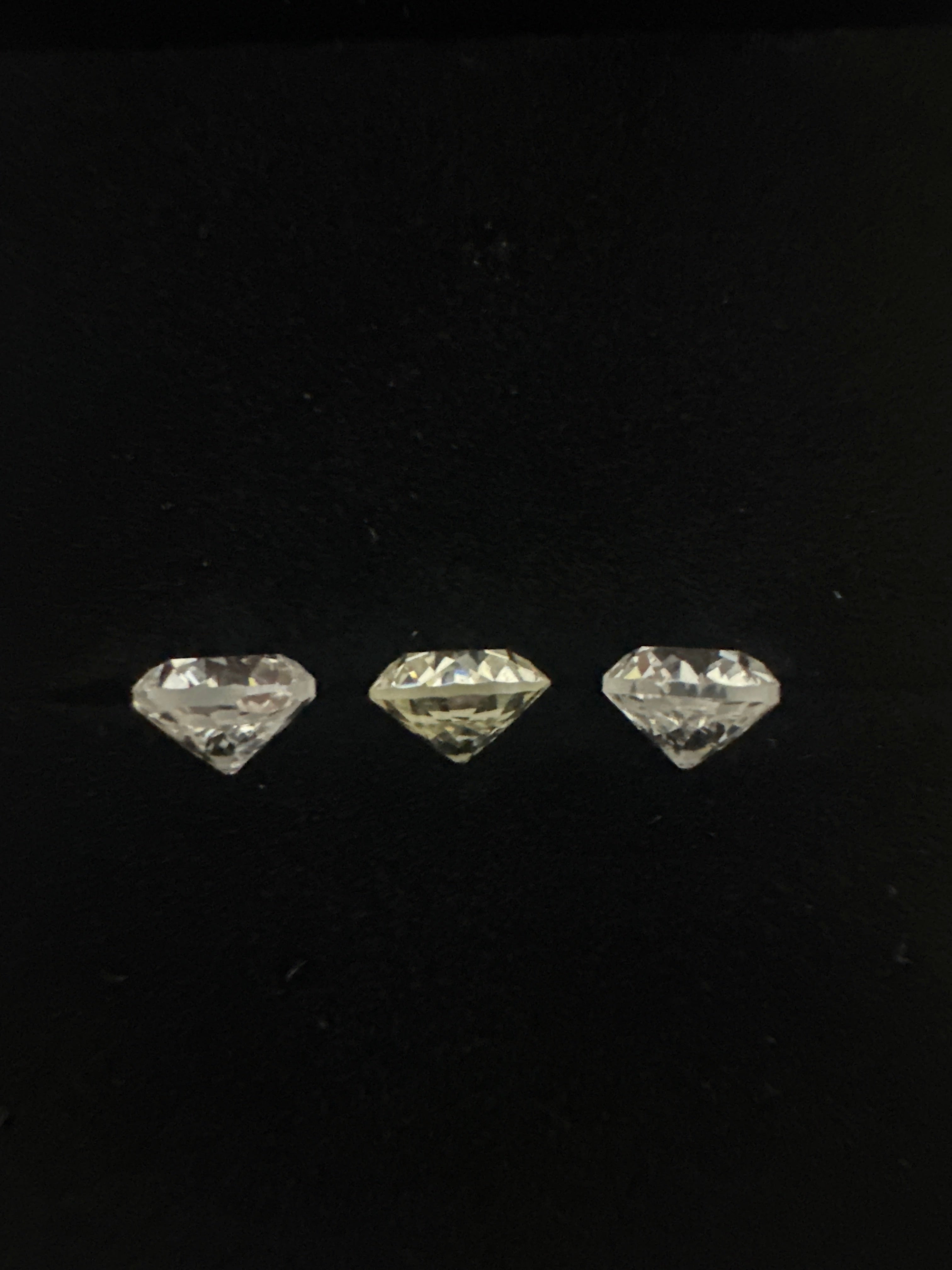 2.95CT OLD EUROPEAN CUT WHITE+FANCY YELLOW MIDDLE DIAMONDS FOR RING ANC1841