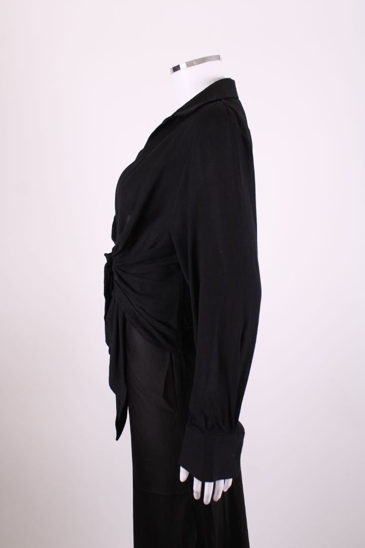 Jacquemus Jacquemus L/S Low V Neck Blouse Black 6