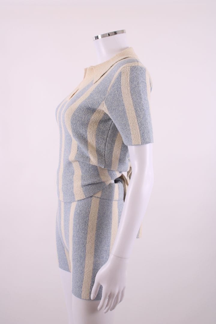 Jacquemus Jacquemus Stripe Towel Shorts Co-ord Blue/ Cream 8