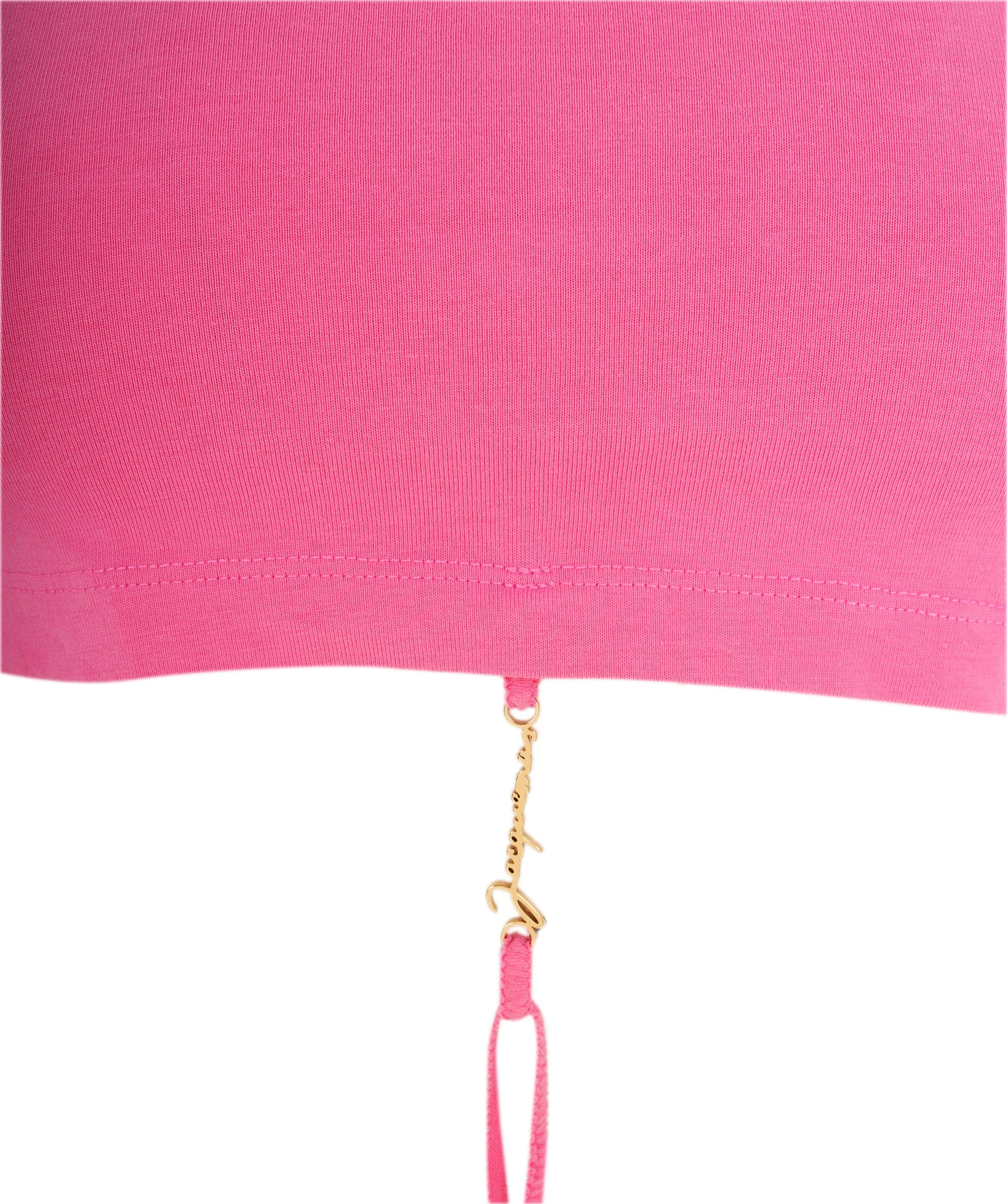 Jacquemus Jacquemus Pink Cotton Logo "Le T-Shirt" Long Sleeve Crop Top ALC1986