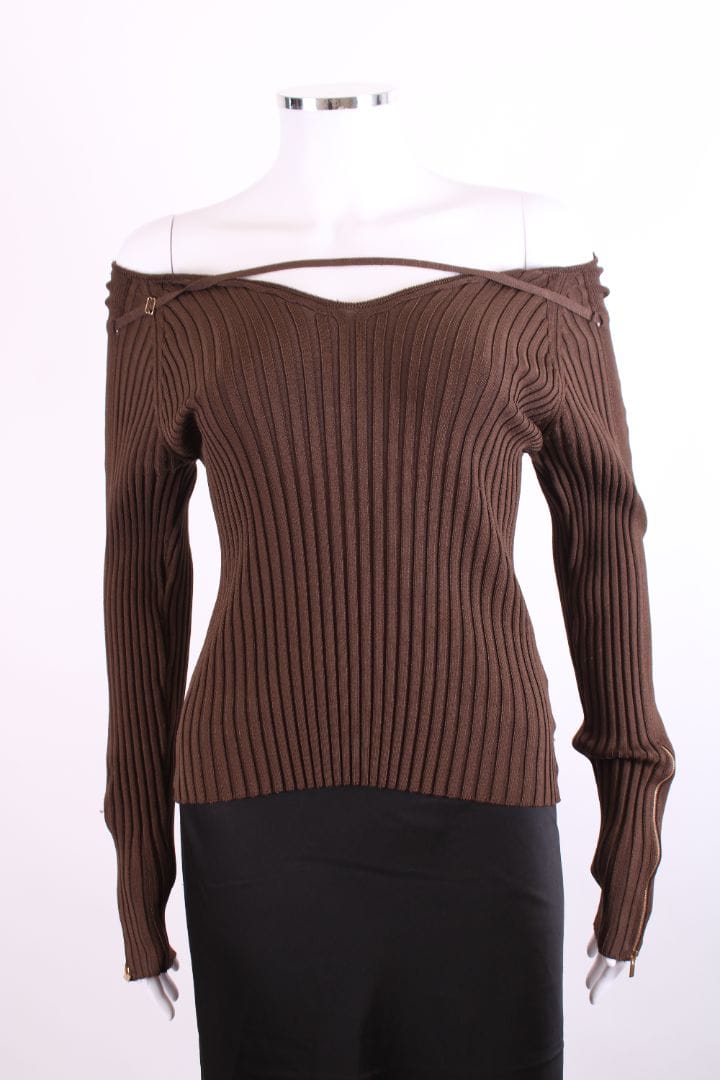 Jacquemus Jacquemus L/S Ribbed Top Brown 10