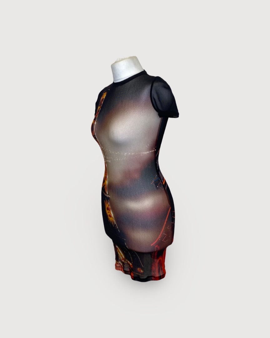 Jean Paul Gaultier Black / Orange Jean Paul Gaultier Dress, XS