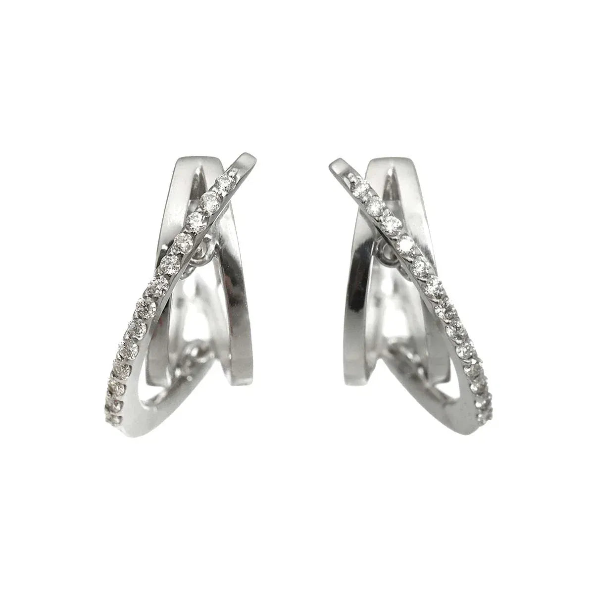 jewellery Diamond 0.06ct/0.06ct Earrings Pierced 18K K18 WG 750 90319262