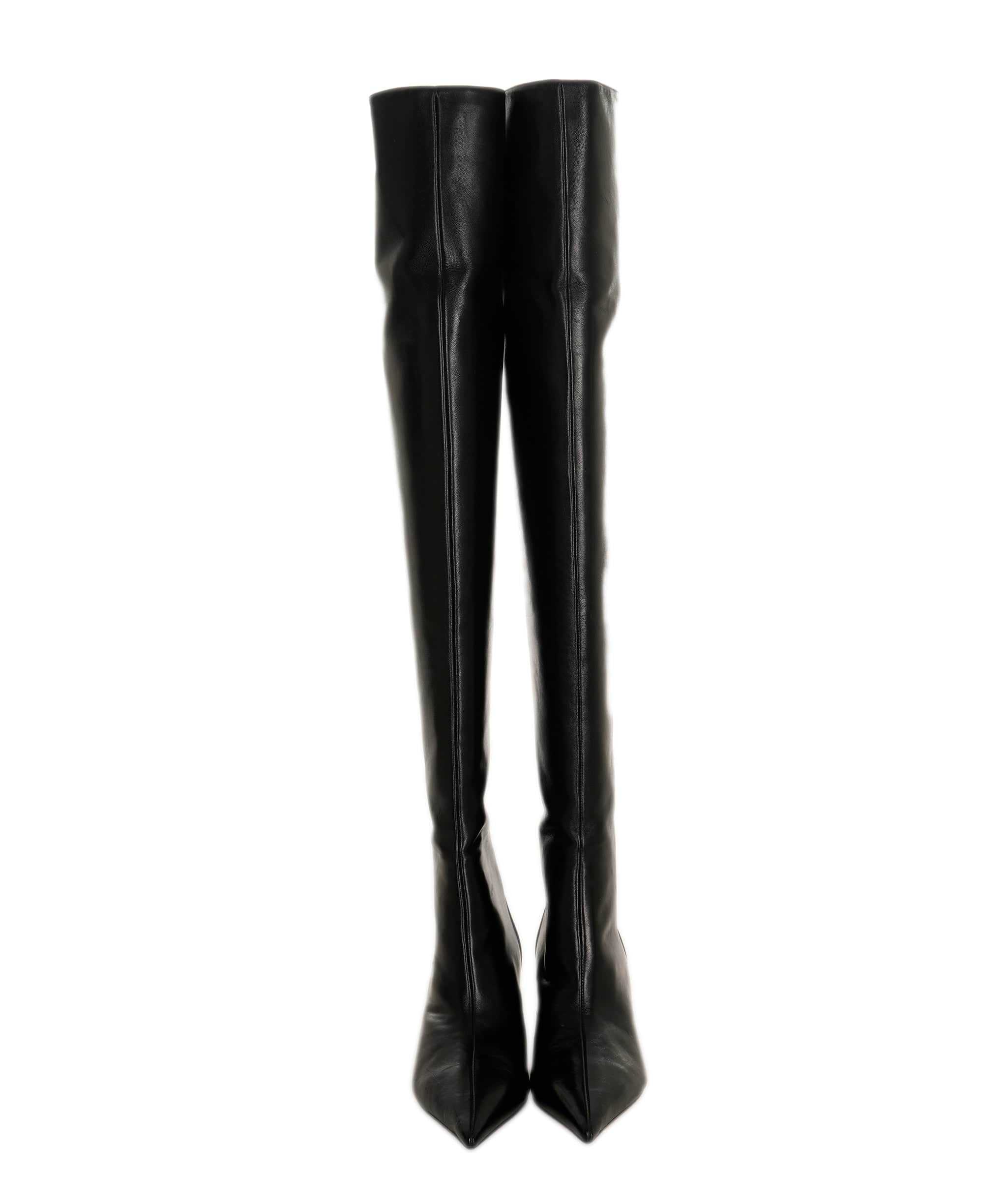 Jimmy Choo Jimmy Choo leather thigh high boots 39.5 black AVC1728