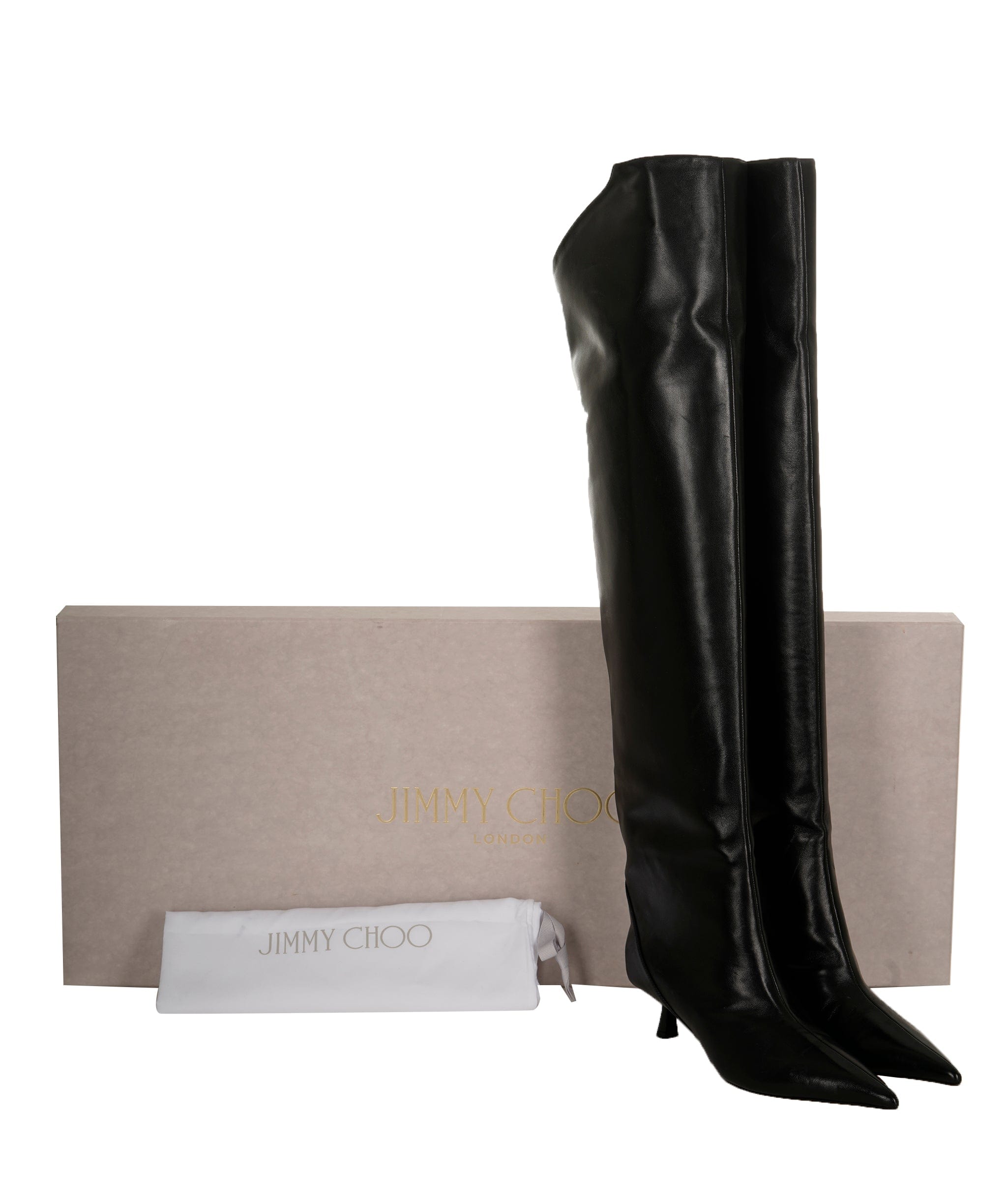 Jimmy Choo Jimmy Choo leather thigh high boots 39.5 black AVC1728