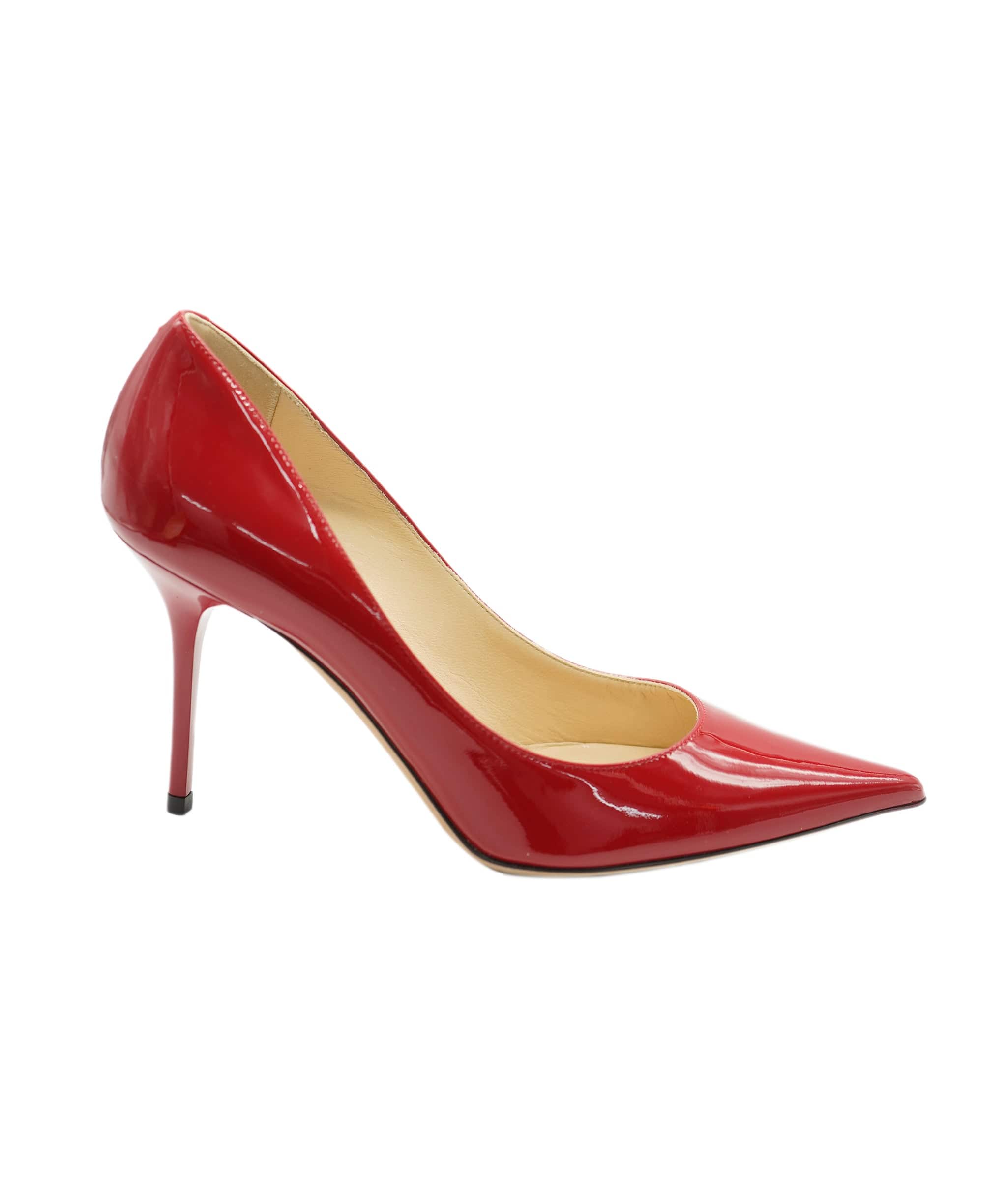 Jimmy Choo Jimmy Choo Red Patent Leather Point Toe Heels AJC0644