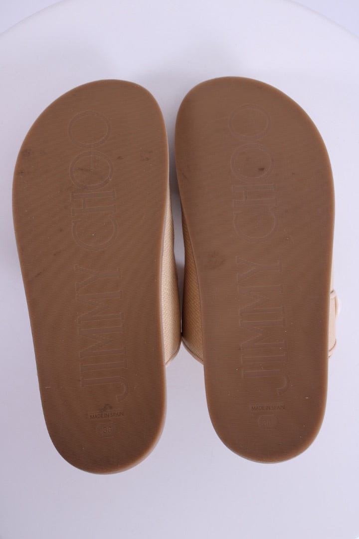 Jimmy Choo Jimmy Choo Fayence Raffia Sandal Cream 38