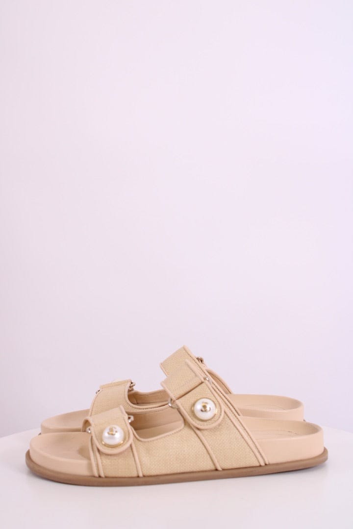 Jimmy Choo Jimmy Choo Fayence Raffia Sandal Cream 38