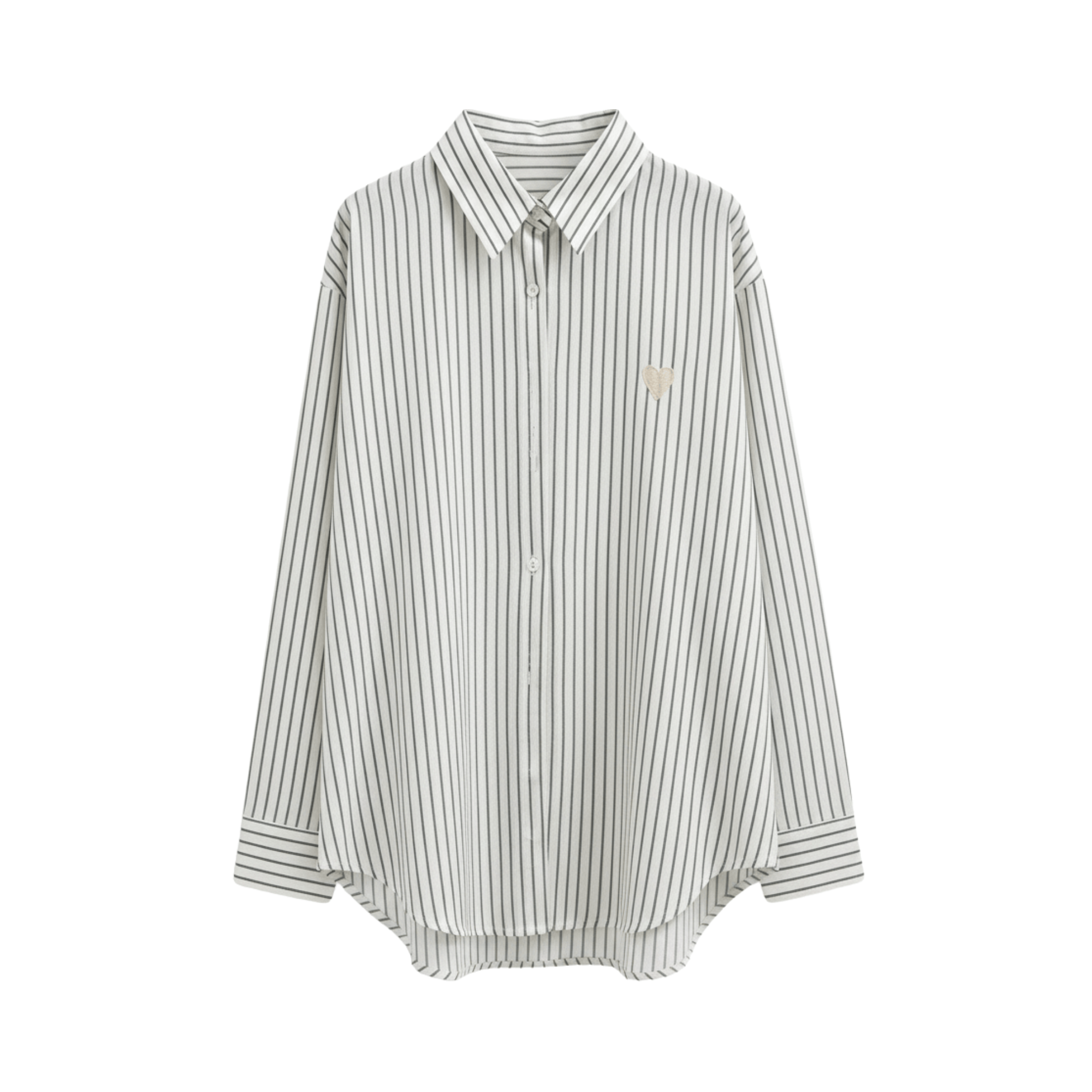 JOIE CLAIR PINSTRIPE HEART EMBROIDERED SHIRT (فستان)"SAIMA"