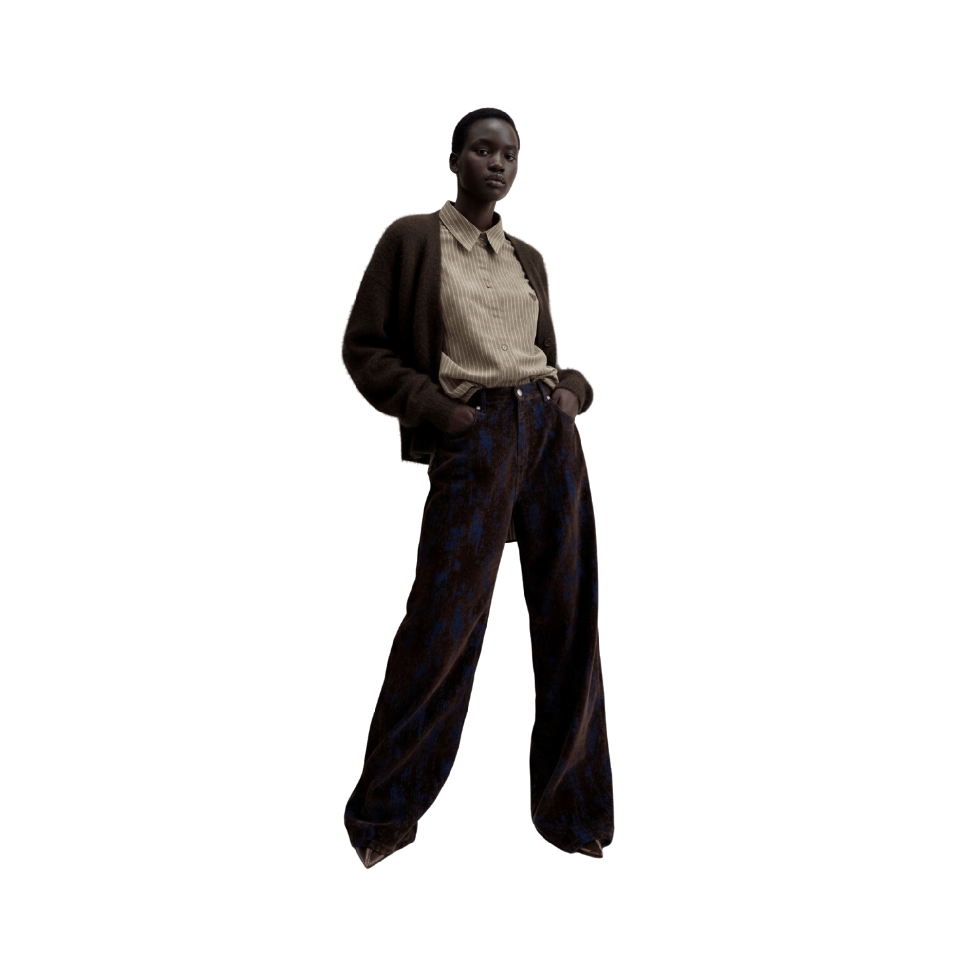 JOIE CLAIR PINSTRIPE HEART EMBROIDERED SHIRT (فستان)"SAIMA"