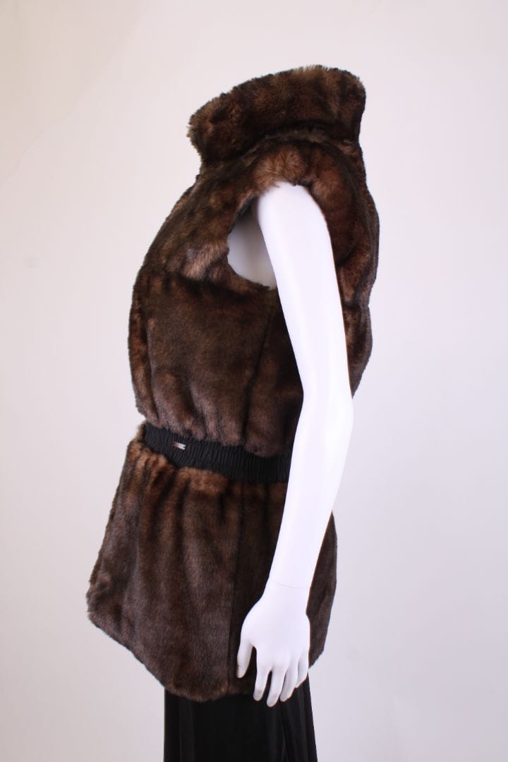 Junior Galtier Junior Galtier Faux Fur Reversible Gilet Black/ Brown S
