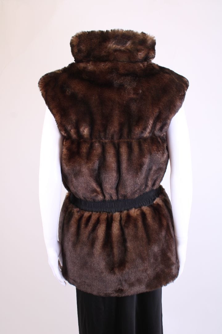 Junior Galtier Junior Galtier Faux Fur Reversible Gilet Black/ Brown S