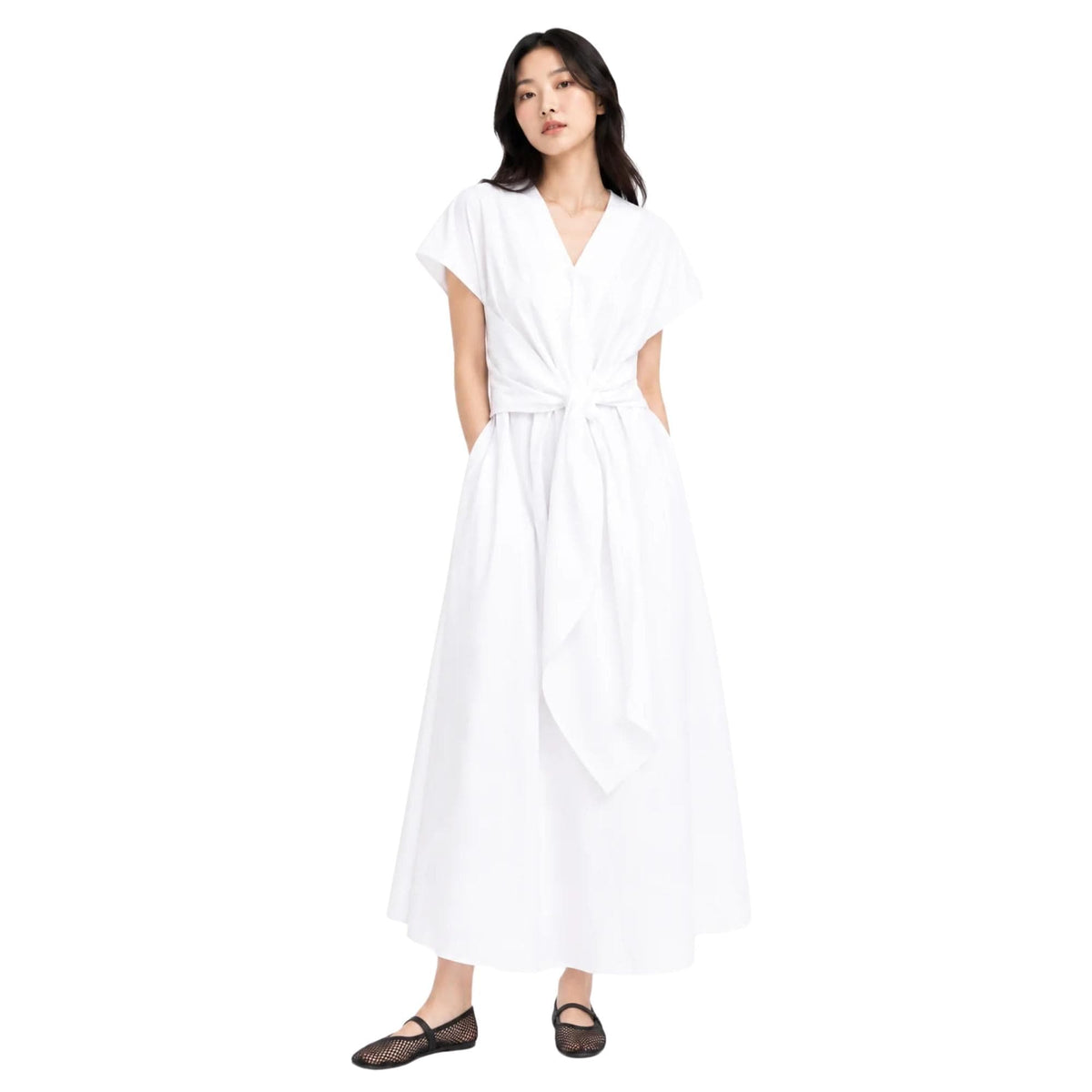K-FASHION TIE-WAIST COTTON DRESS (فستان) "AERIA"