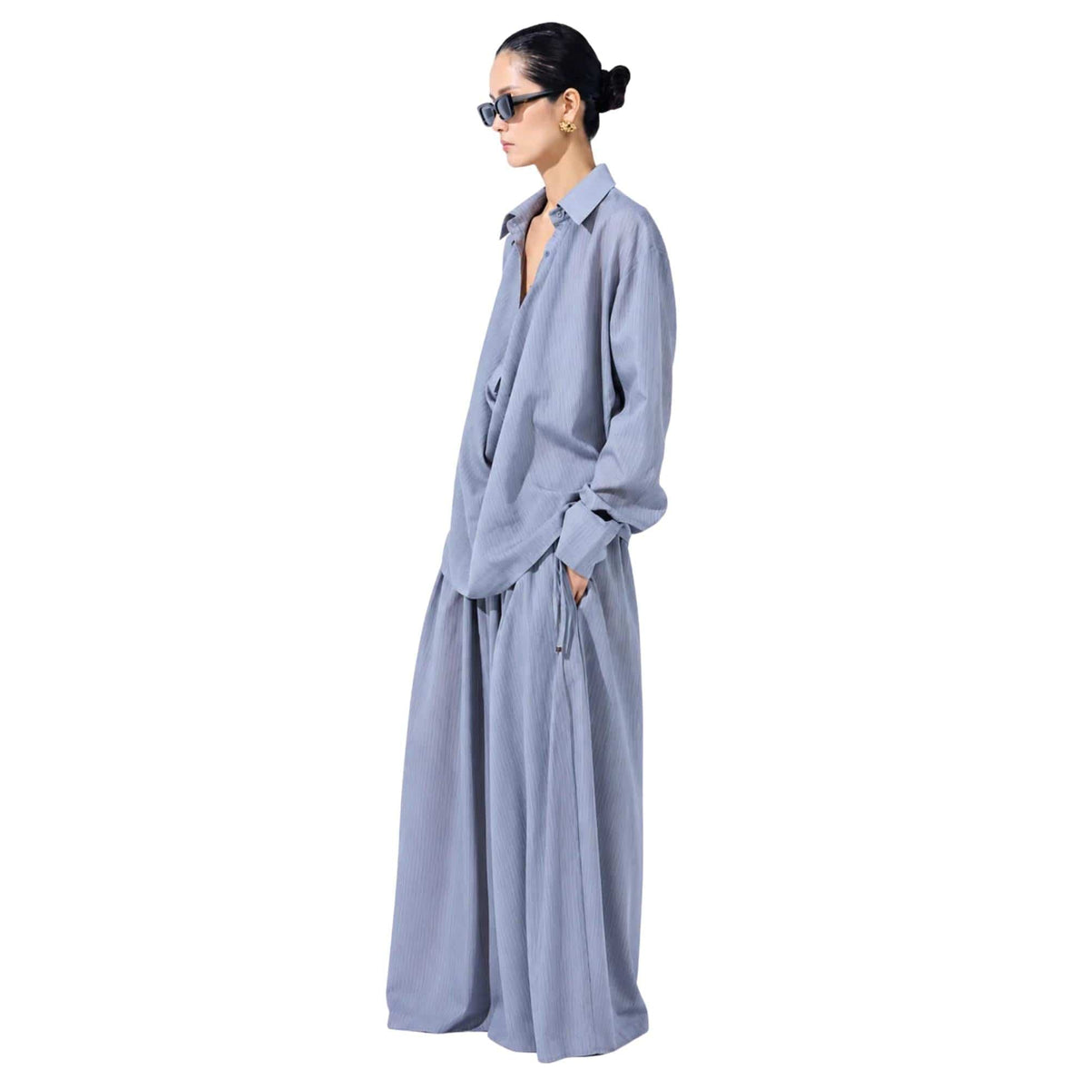 STRIPED TWO-PIECE FLOW SET تعيين (SHIRT & PANTS) “CHEONGGYECHEON”