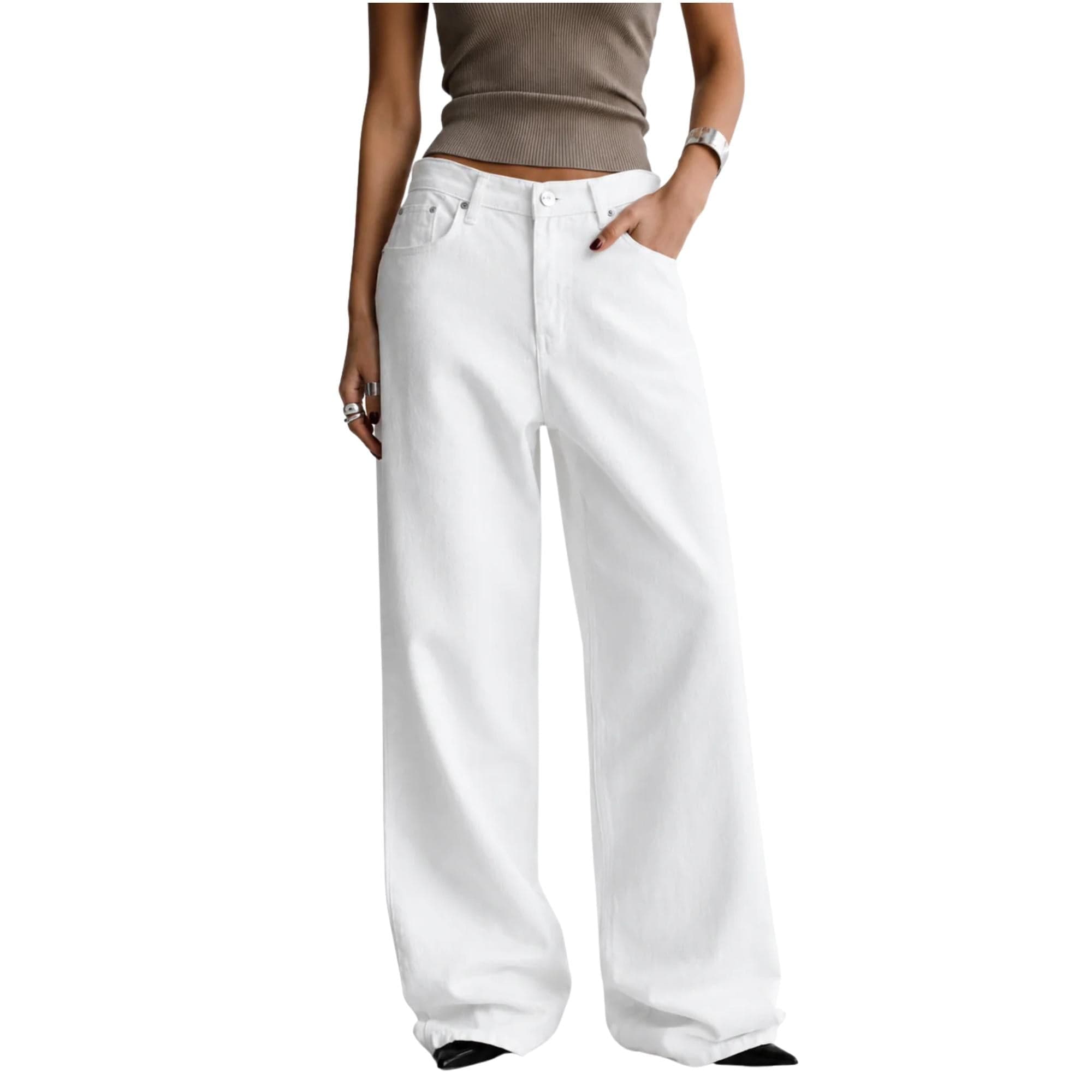 K-FASHION WHITE DENIM TROUSERS (بنطلون) “GAROSU-GIL”