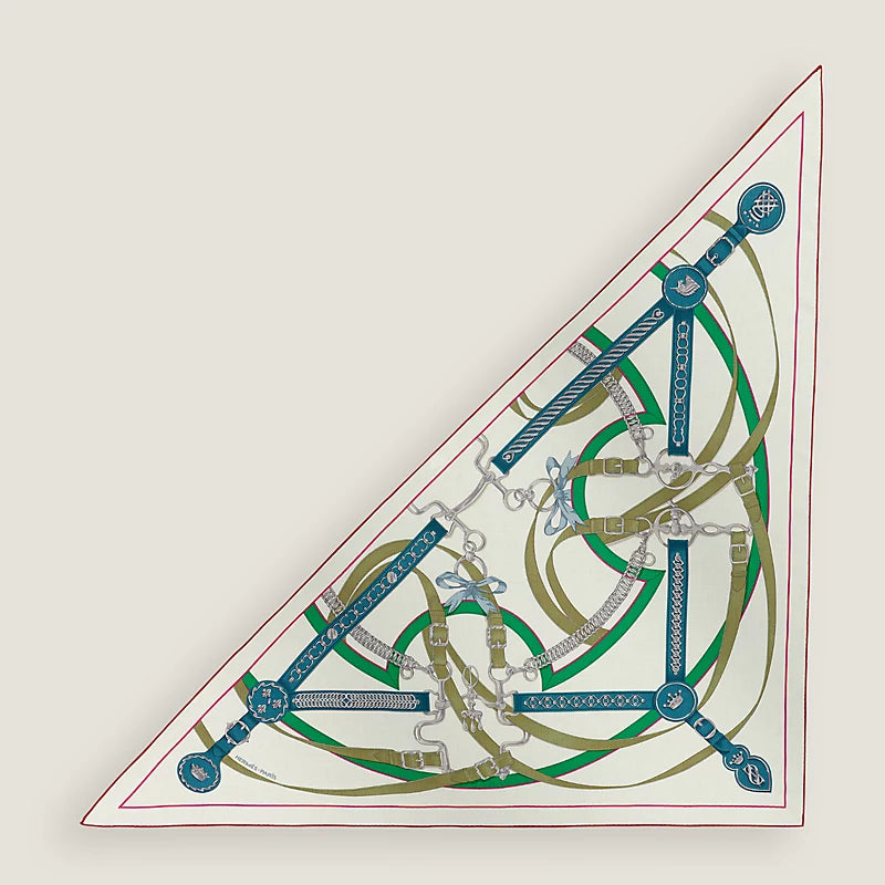Hermes 140cm Cashmere/ Silk Large Triangle Scarf - in Box