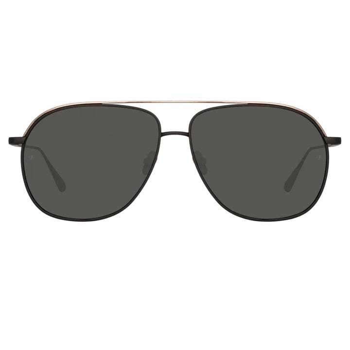 Linda Farrow MATIS AVIATOR SUNGLASSES IN BLACK ANC1084