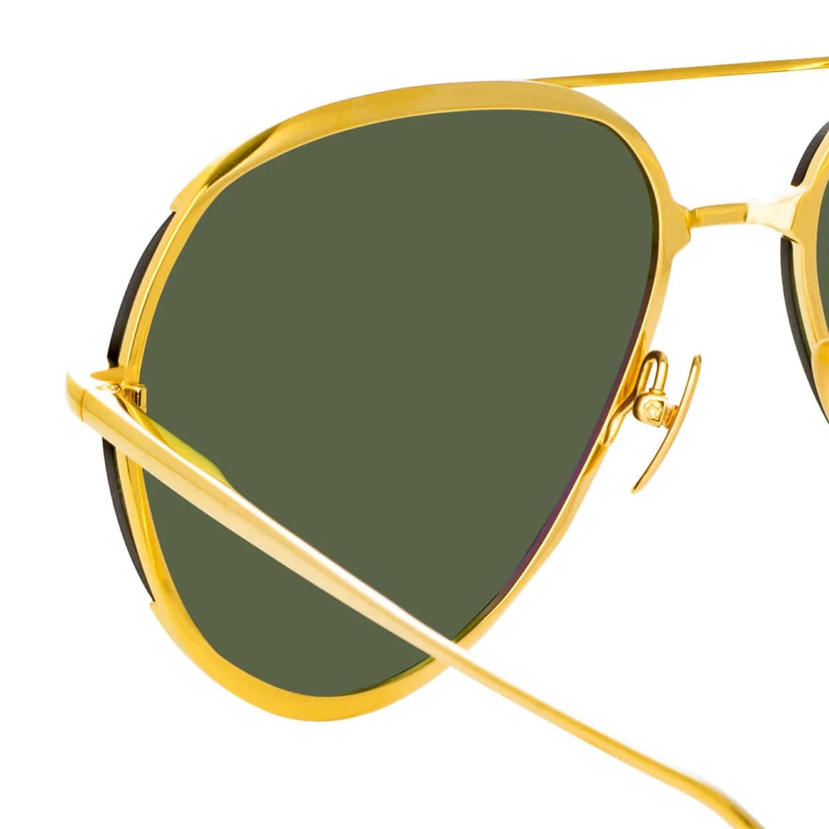 Linda Farrow MATISSE AVIATOR SUNGLASSES IN YELLOW GOLD ANC1088