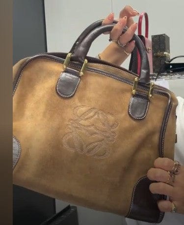 LOEWE LOEWE Amazona 32 Suede×Leather Beige×Brown B08018KNMW