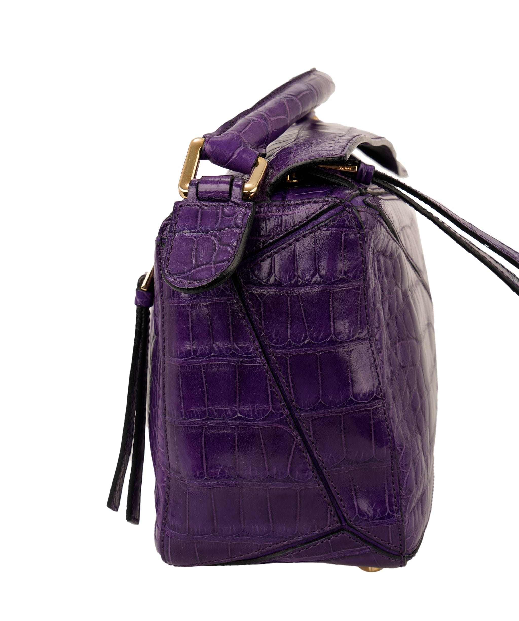 Loewe Loewe Puzzle Bag Alligator Medium with GHW ALC3918