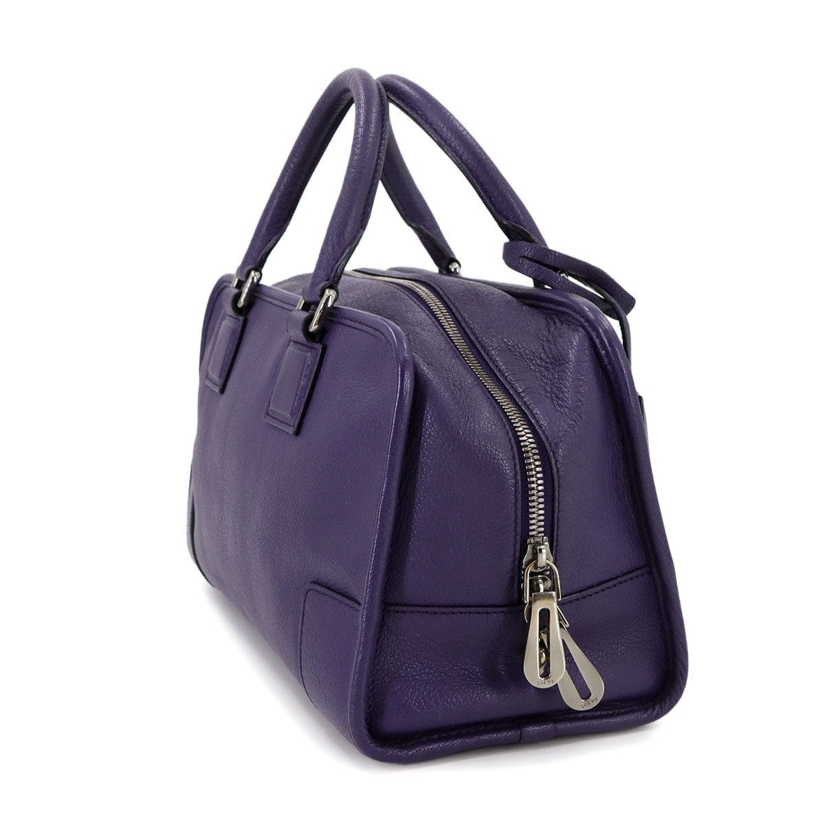 LOEWE LOEWE Amazona 28 Hand Bag Leather Purple Anagram Purse 90293479