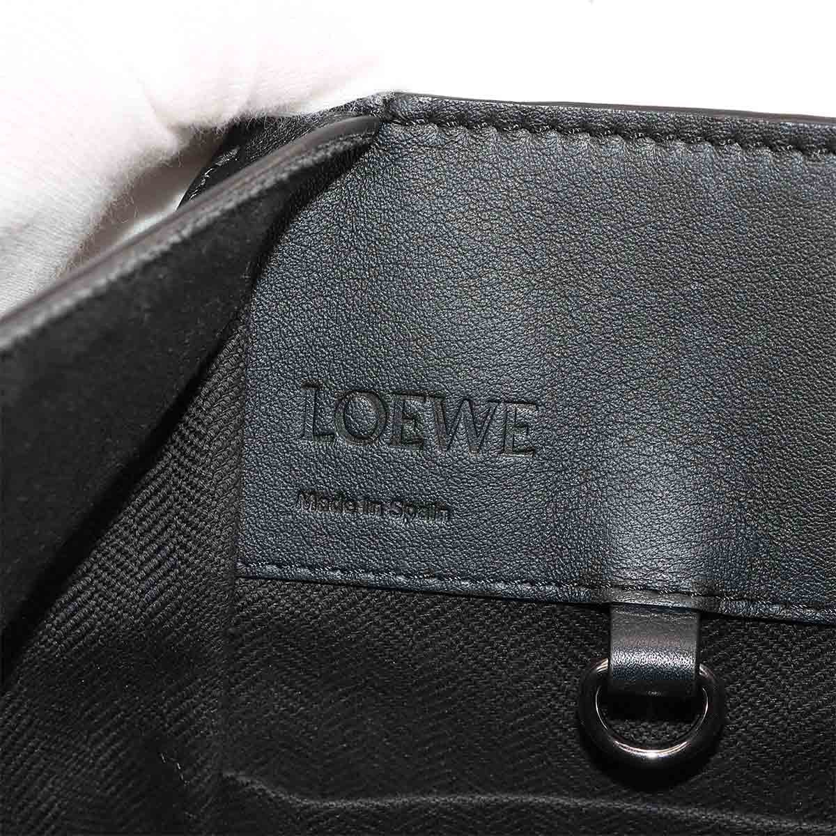 LOEWE LOEWE Compact Hammock 2way Hand Shoulder Bag Leather Black 90303724