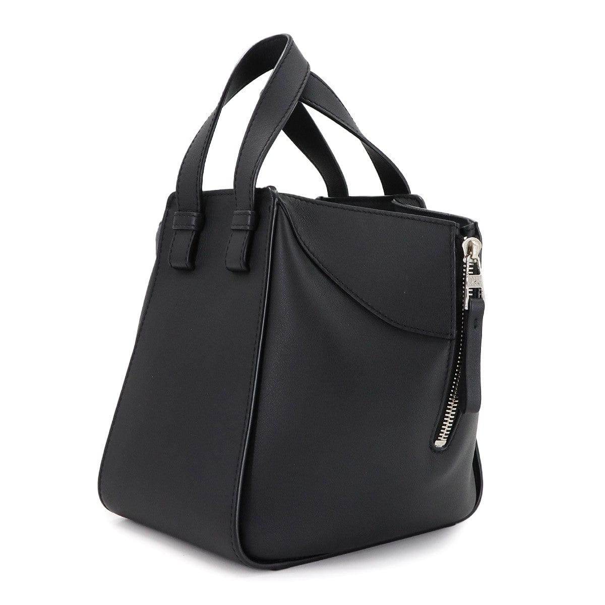 LOEWE LOEWE Compact Hammock 2way Hand Shoulder Bag Leather Black 90303724