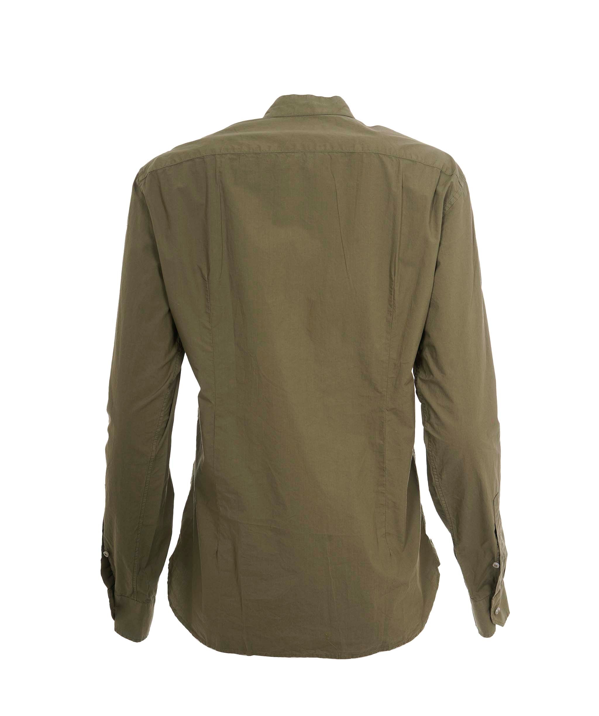 Loro Piana Loro Piana Alvin Plain Cotton Khaki Shirt Size Small AGC2170