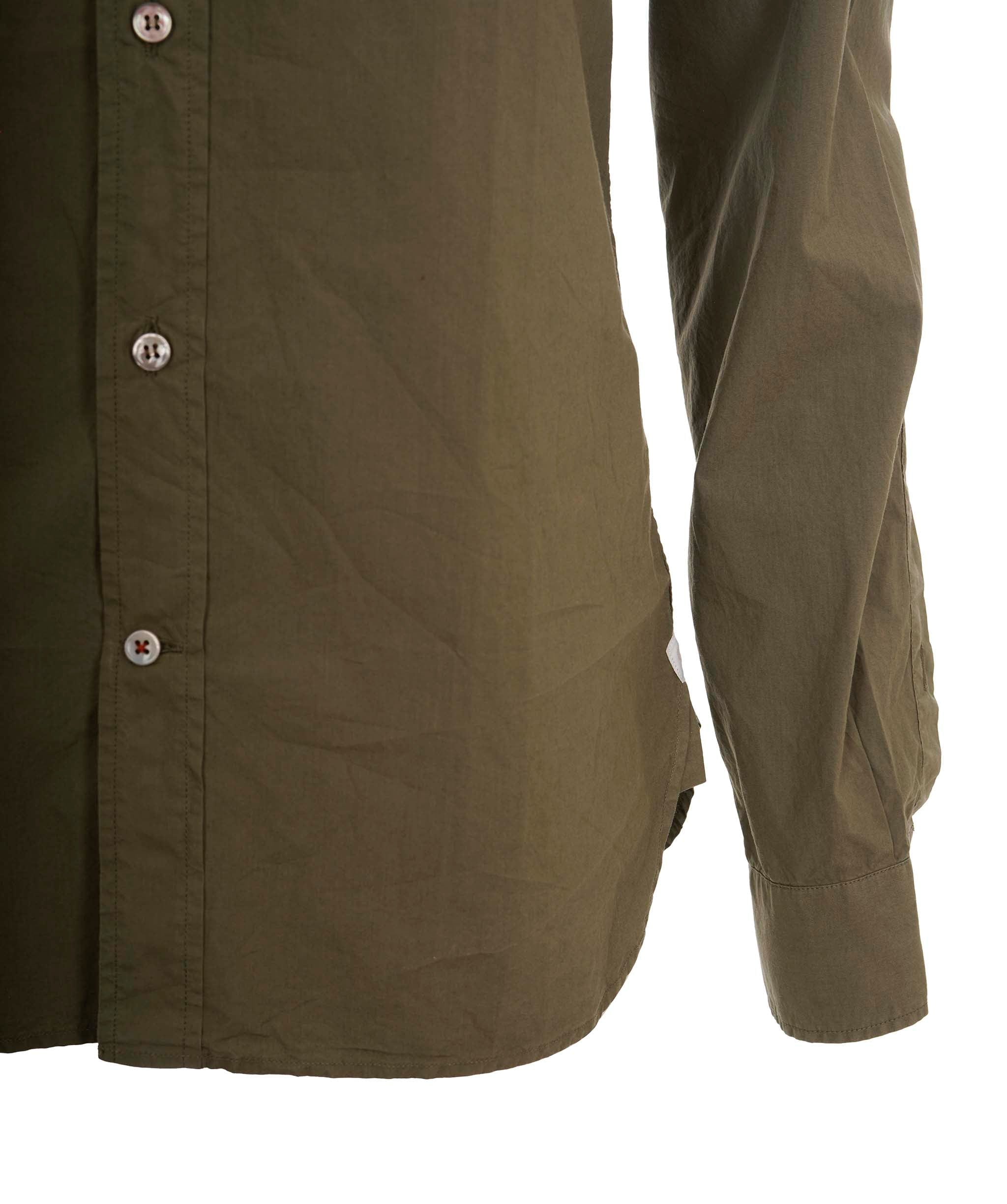 Loro Piana Loro Piana Alvin Plain Cotton Khaki Shirt Size Small AGC2170