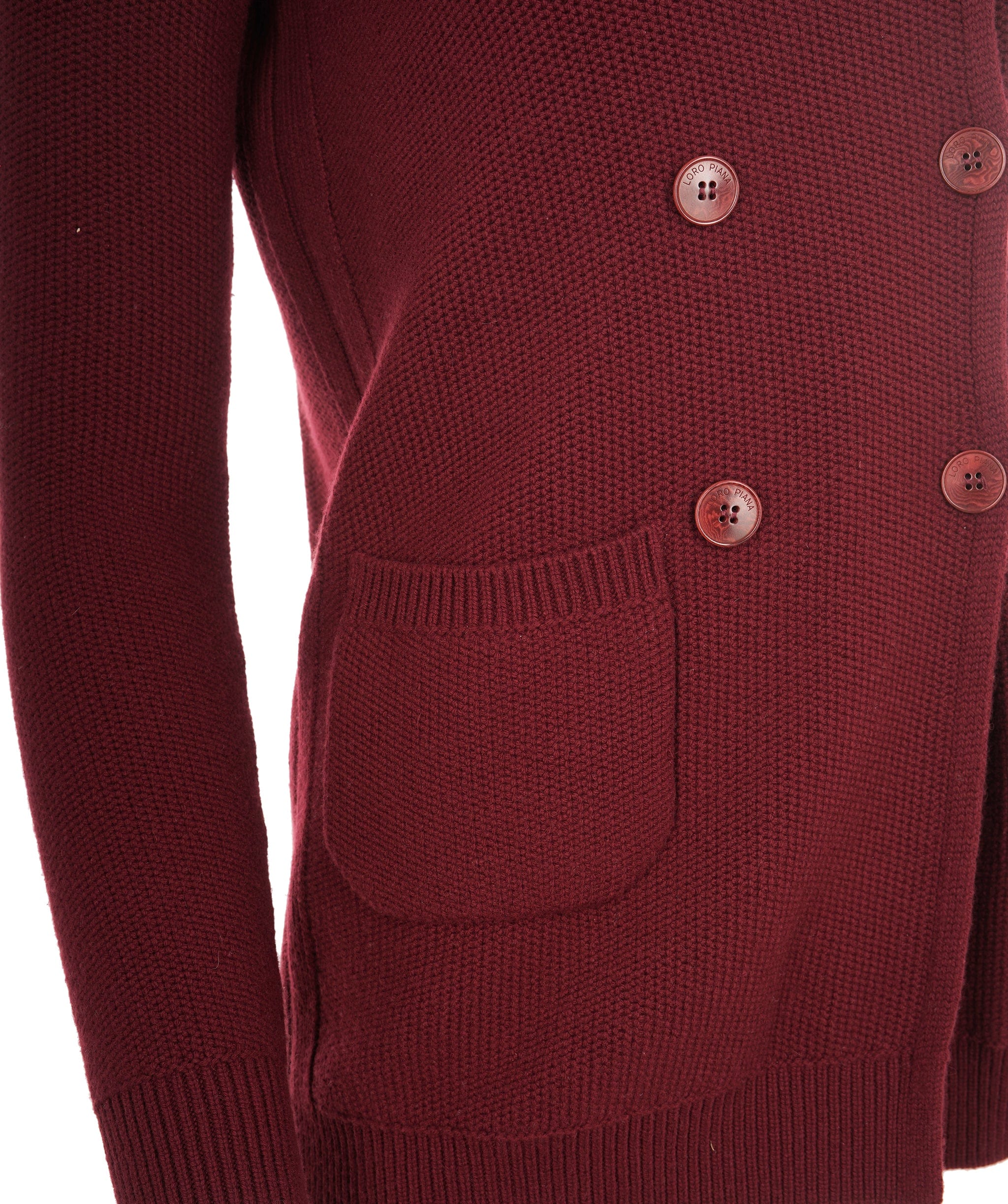 Loro Piana Loro Piana Burgundy Caban Vicunia Alpaca Cardigan Size 36 AGC2173
