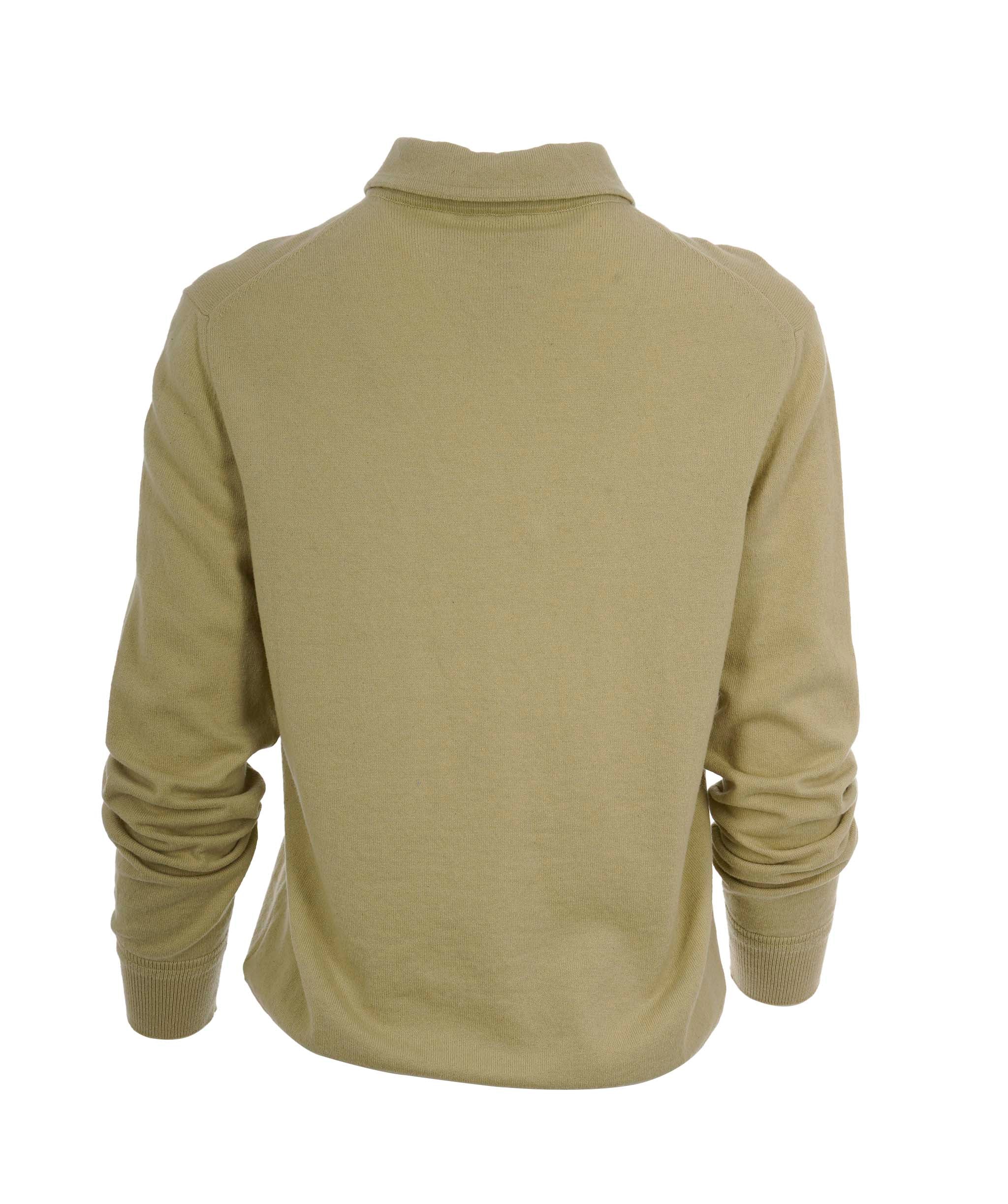 Loro Piana Loro Piana Cashmere Khaki Open Polo Size Medium AGC2171